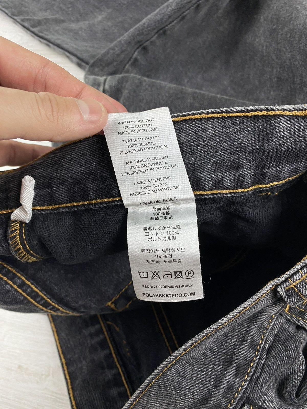 Polar Skate Co. Polar Skate Co '92 Denim Faded Black Gray Denim Jeans Skater Size US 30 / EU 46 - 16 Thumbnail