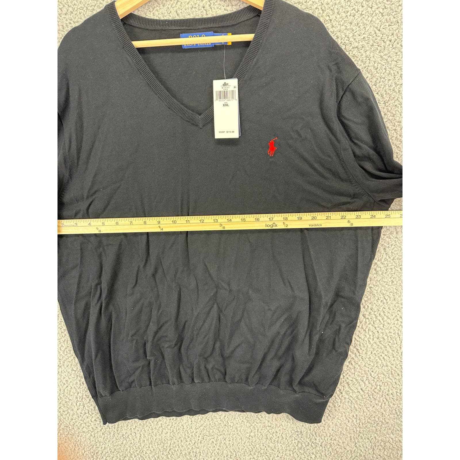 Ralph Lauren Polo Ralph Lauren Cotton V Neck Sweater Mens XXL Black Red Size US XXL / EU 58 / 5 - 6 Thumbnail