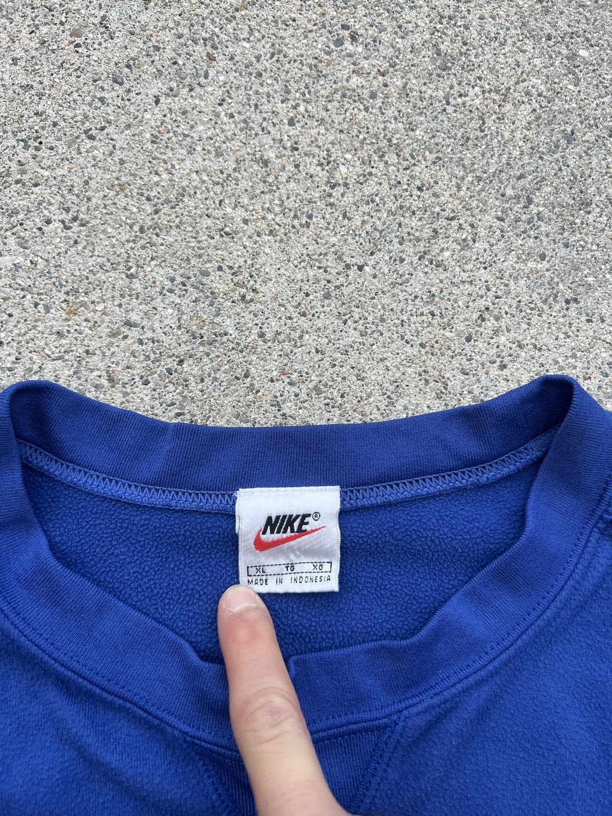 Nike × Vintage 1990s Vintage Nike Blue Embroidered Swoosh Fleece Thermal Size US XL / EU 56 / 4 - 3 Thumbnail
