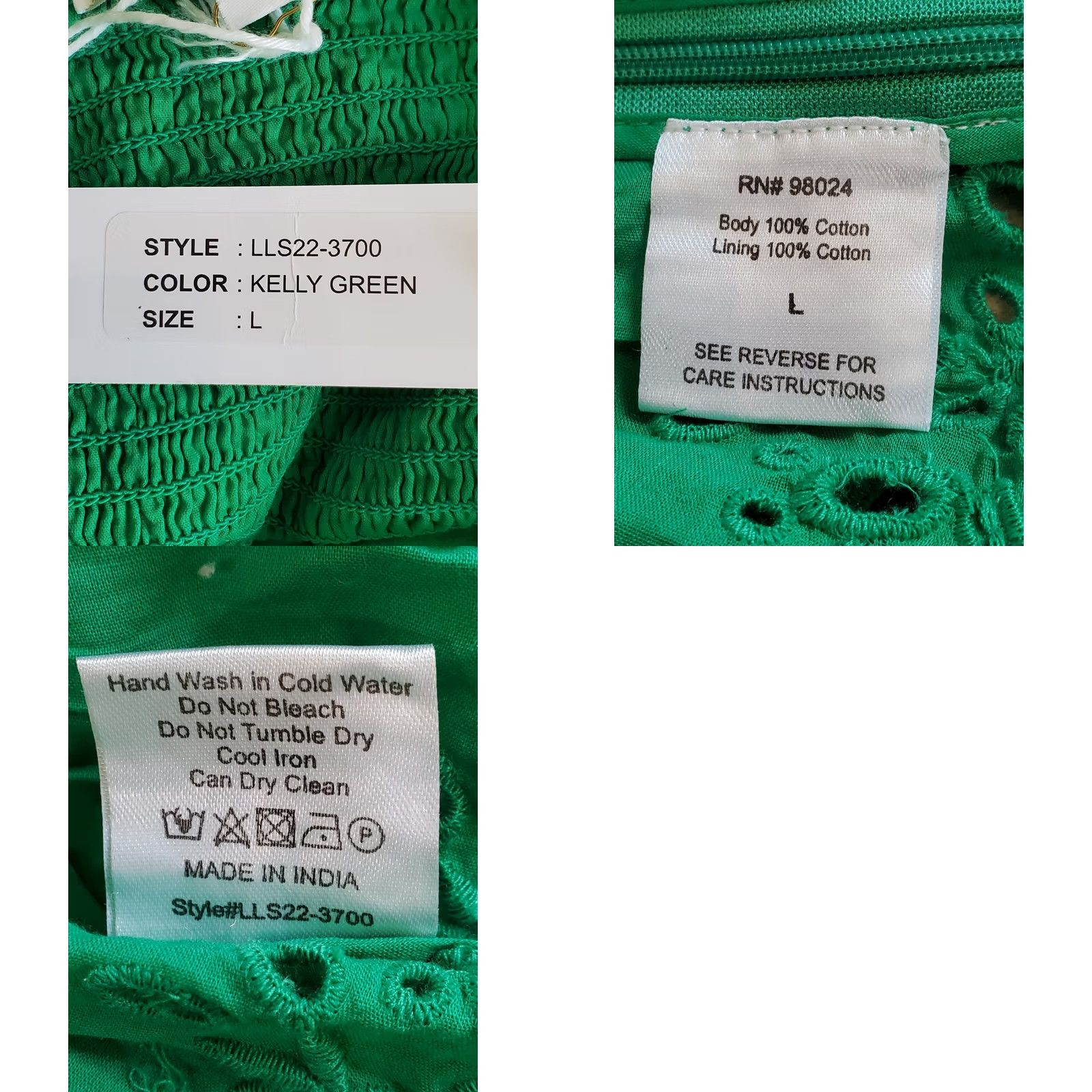 Vintage Love The Label Lea High Neck Ruffle Blouse Top Kelly Green Women's L New Size L / US 10 / IT 46 - 8 Thumbnail
