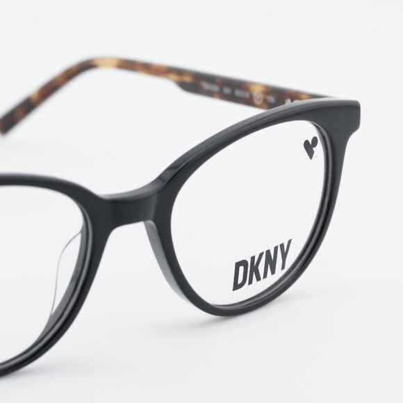 DKNY DKNY DK5050 001 Eyeglasses - Black/Havana 50mm Round Frame Size ONE SIZE - 6 Thumbnail
