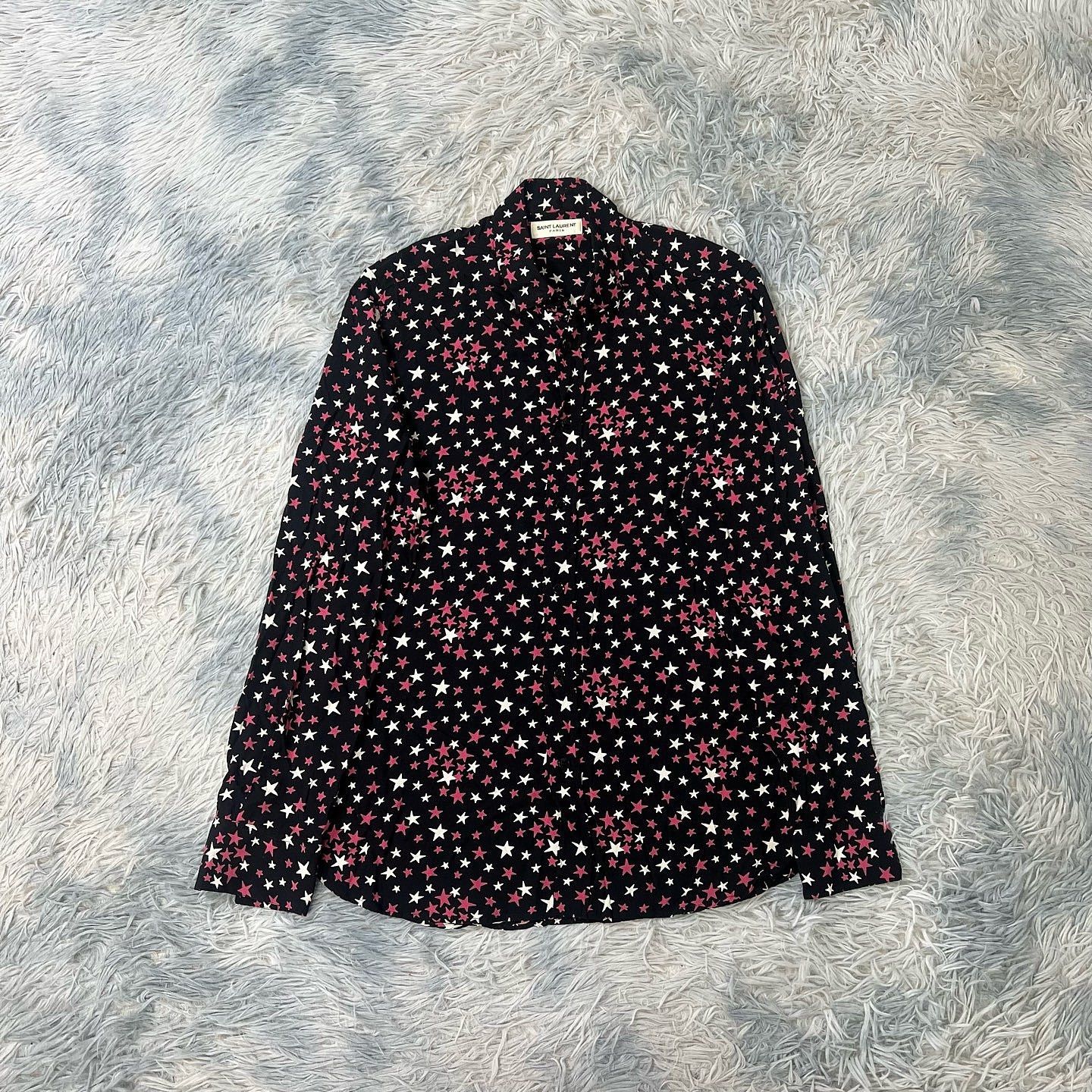 Saint Laurent Paris Saint Laurent Star Print Shirt Size 39 Size US M / EU 48-50 / 2 - 1 Thumbnail