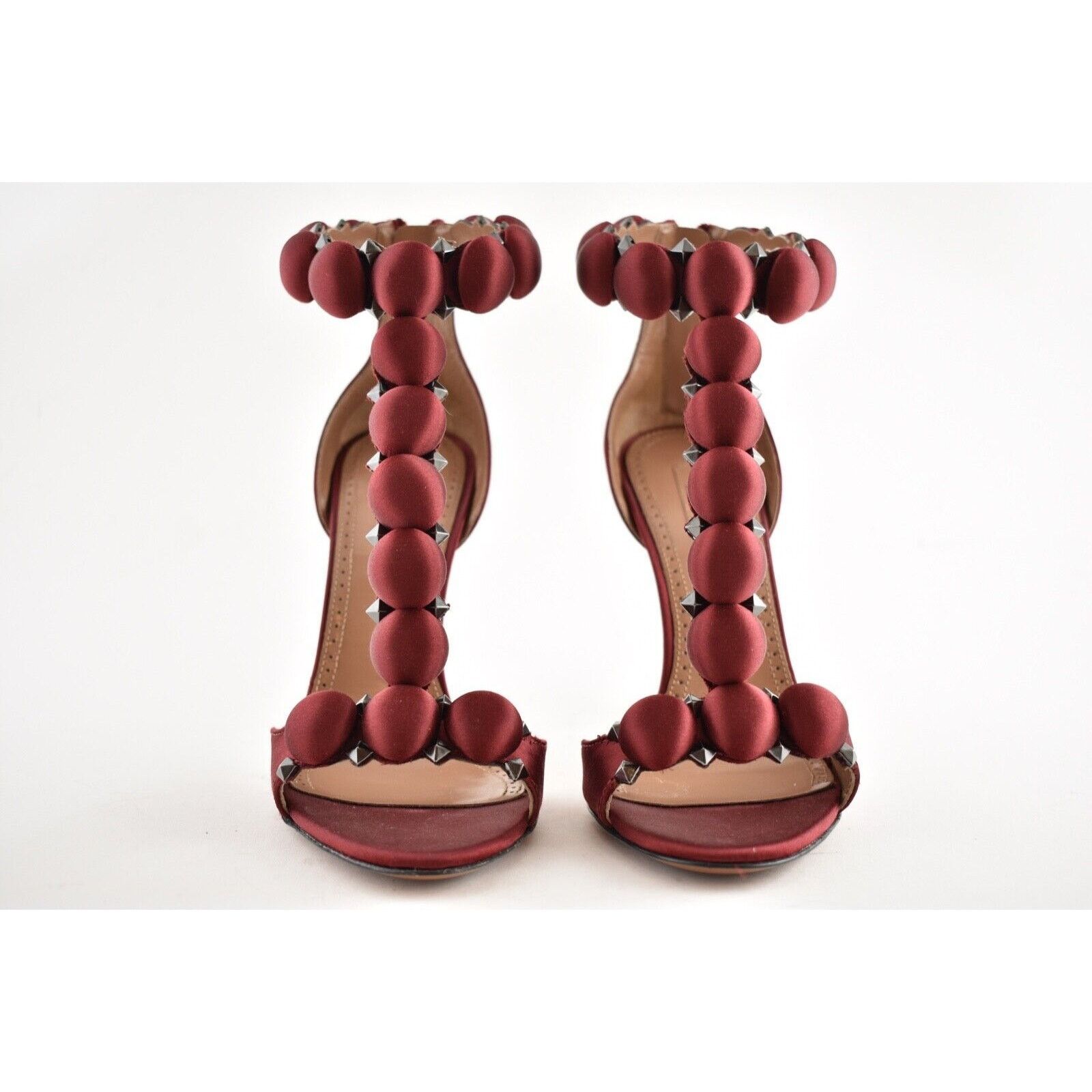 Alaia 110 Rouge Pompei Ankle T Strap Studded Sandal Heel Pump 36 Size US 6 / IT 36 - 4 Thumbnail