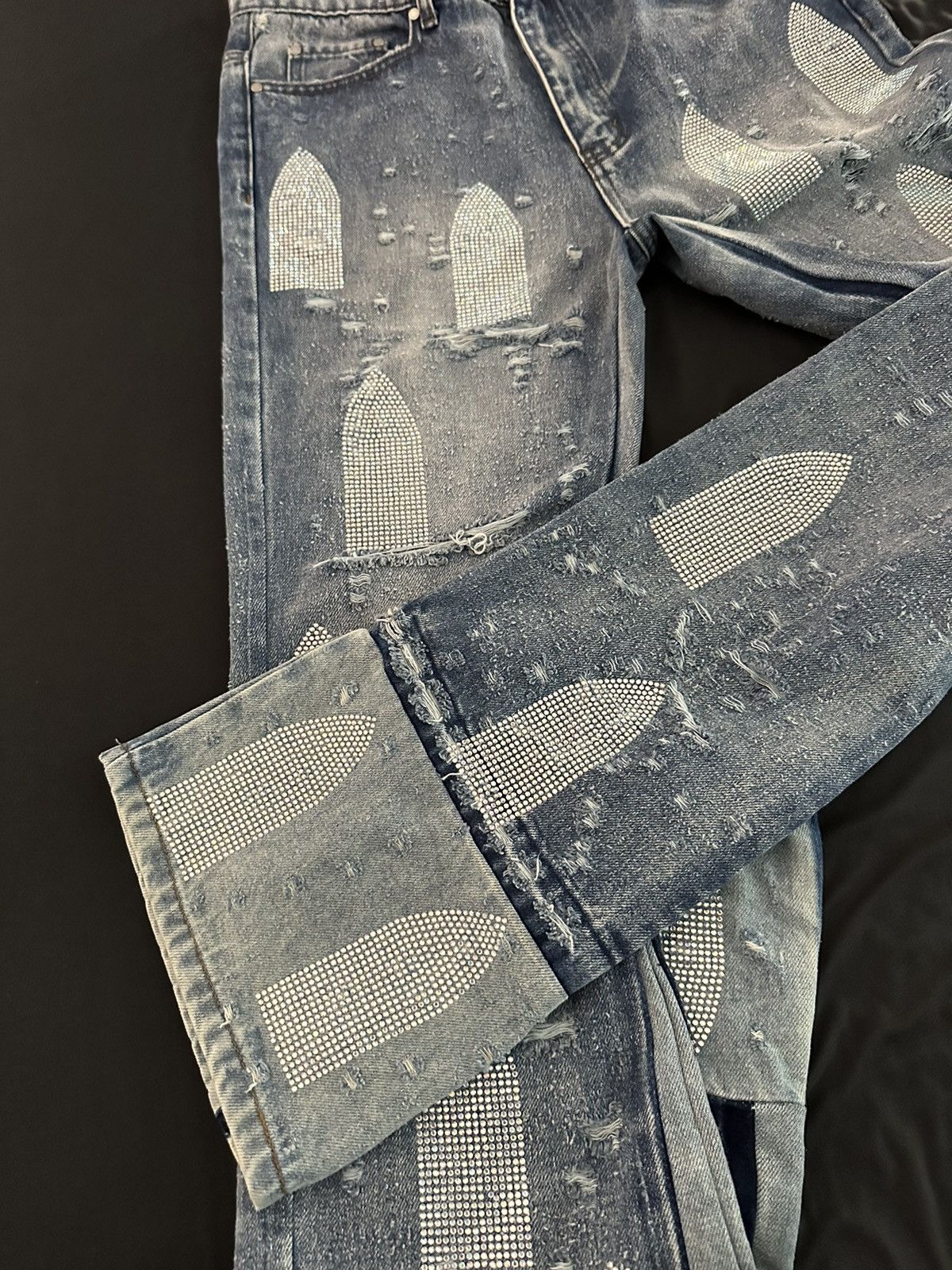 Who Decides War Who Decides War Rhinestone Denim Jeans Size US 30 / EU 46 - 4 Thumbnail