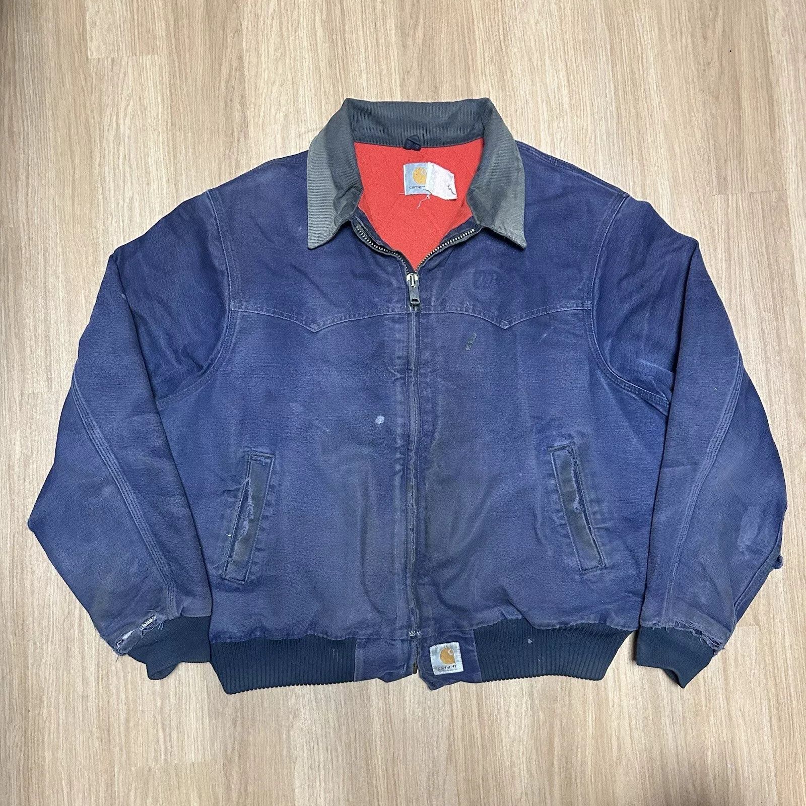 Carhartt Vintage Carhartt Navy Blue Faded Distressed Santa Size US XL / EU 56 / 4 - 1 Thumbnail