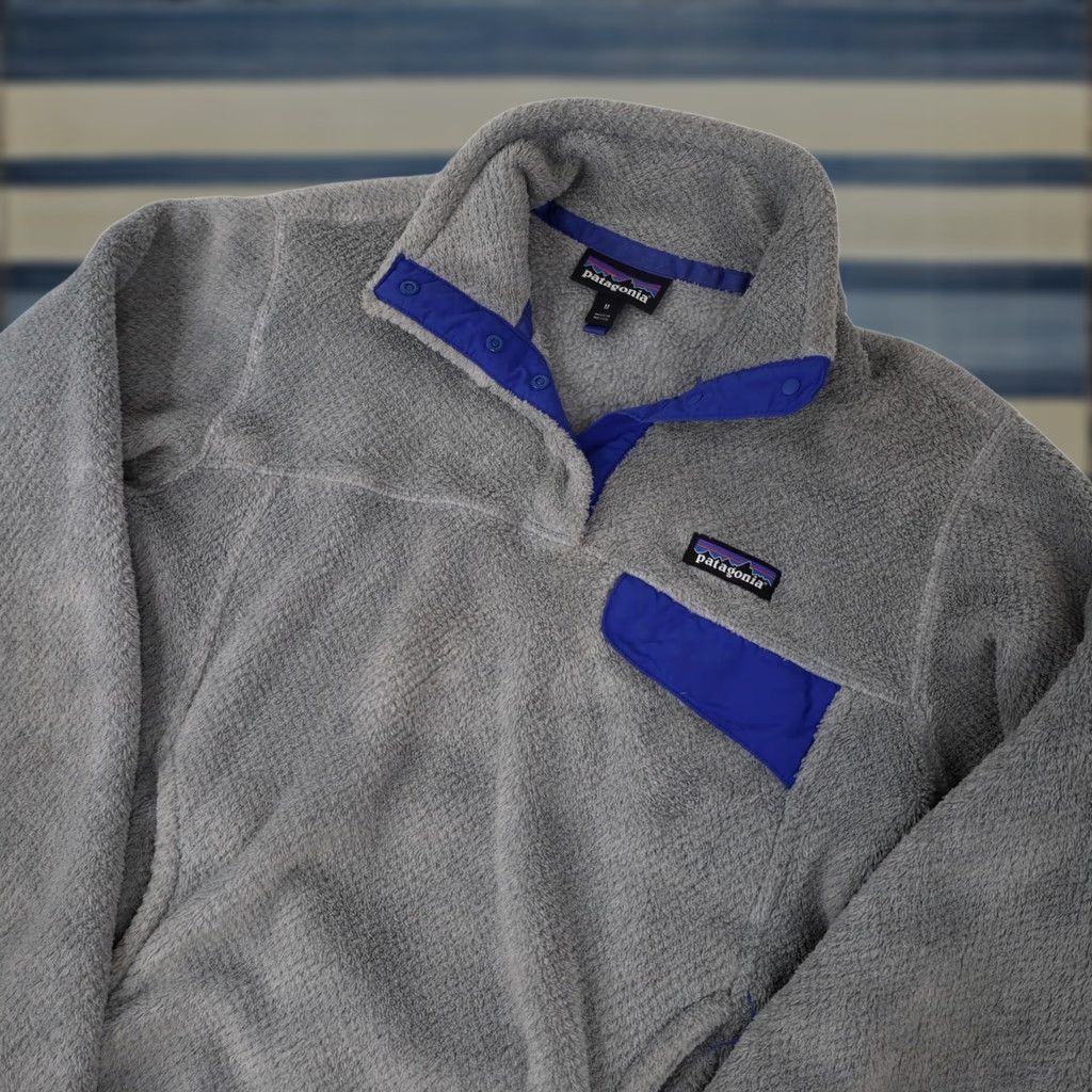 Patagonia VINTAGE Patagonia Womens Medium Pile Snap T Sweater Gray Size M / US 6-8 / IT 42-44 - 1 Thumbnail