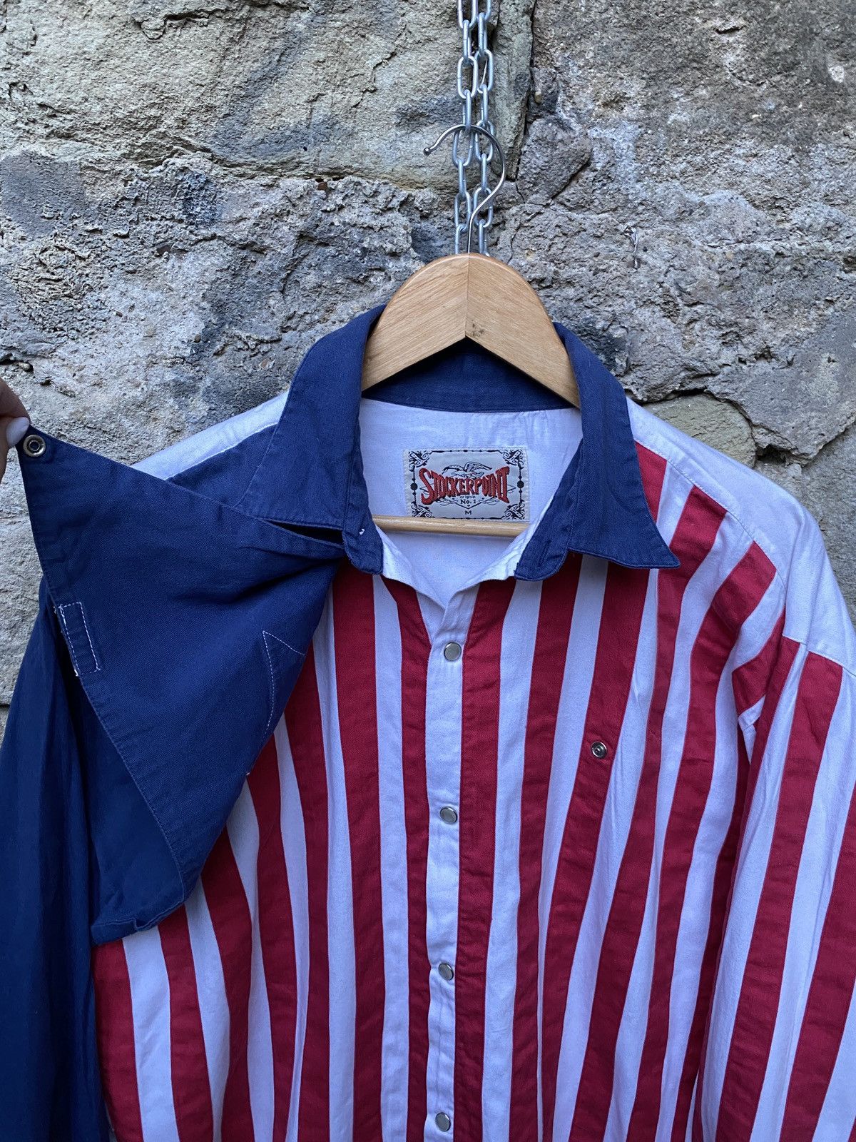 Vintage Vintage 90s Stockerpoint Biker Shirt USA Flag Size US M / EU 48-50 / 2 - 3 Thumbnail