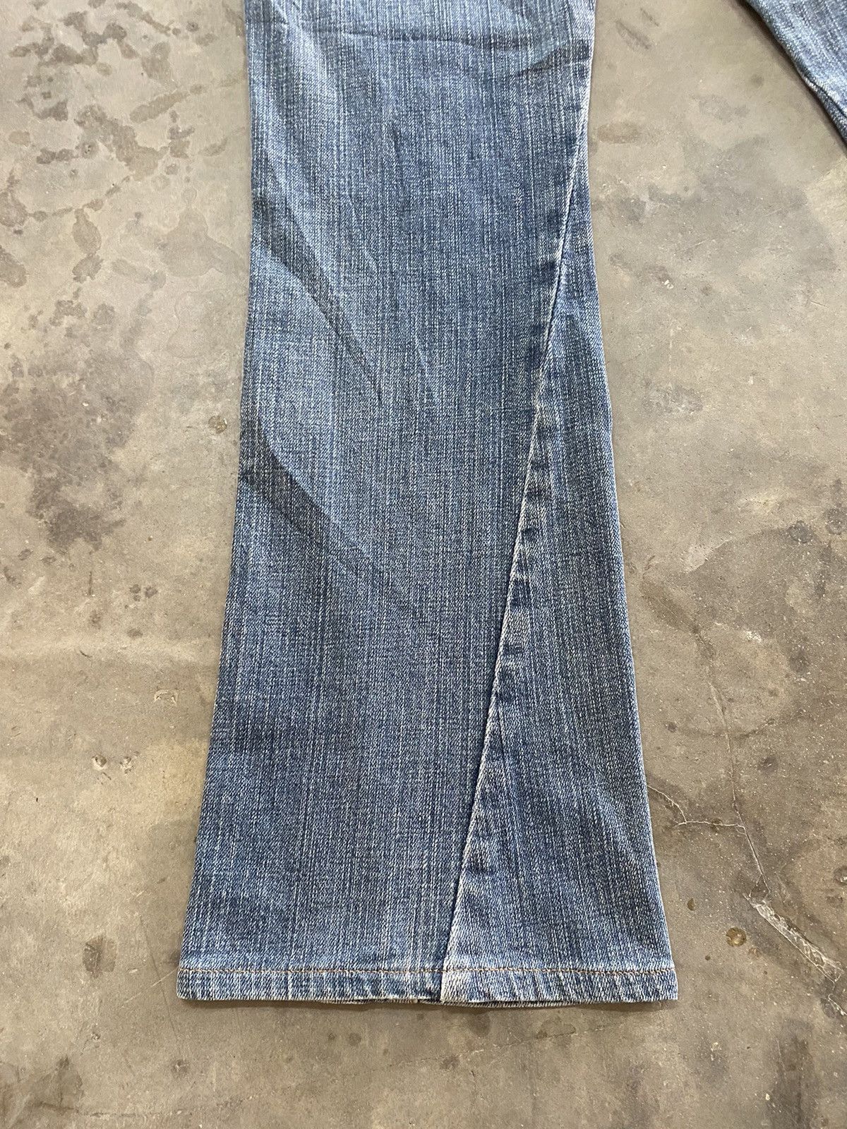 Hysteric Glamour × Japanese Brand Flare Jeans Rush Hour Wash Blue Distressed Size US 31 - 3 Thumbnail
