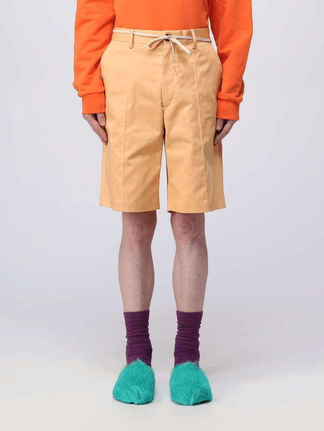 image of Ss23 Marni Cotton Gabardine Shorts 46 in Tangerine, Men's (Size 30)