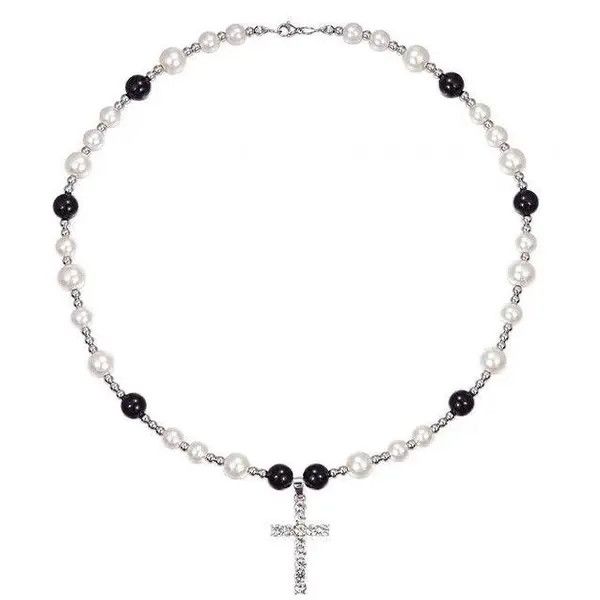 Jewelry Cross Stacked Beaded Necklace, Cross Layered Necklace Size ONE SIZE - 4 Thumbnail