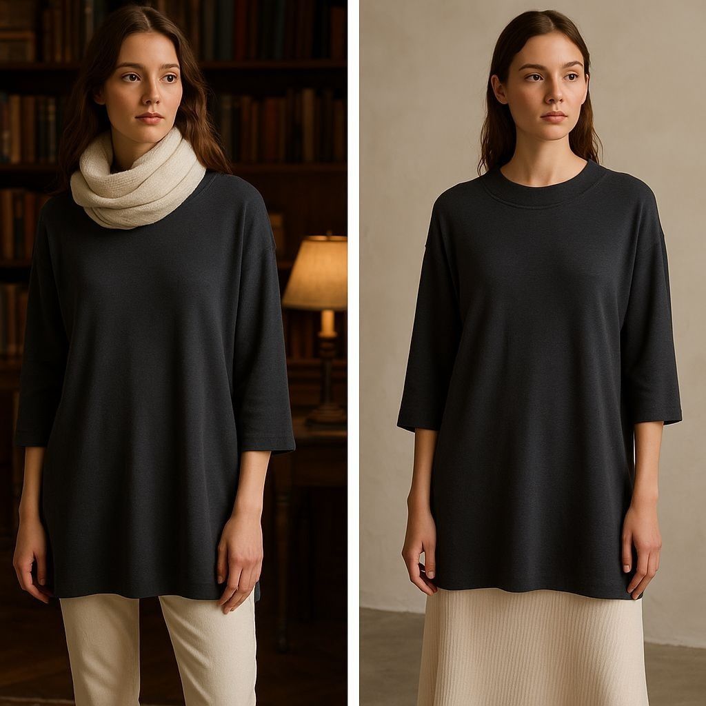 Eileen Fisher Eileen Fisher Women Black Merino Wool Tunic Top Minimalist F Size XS / US 0-2 / IT 36-38 - 1 Thumbnail