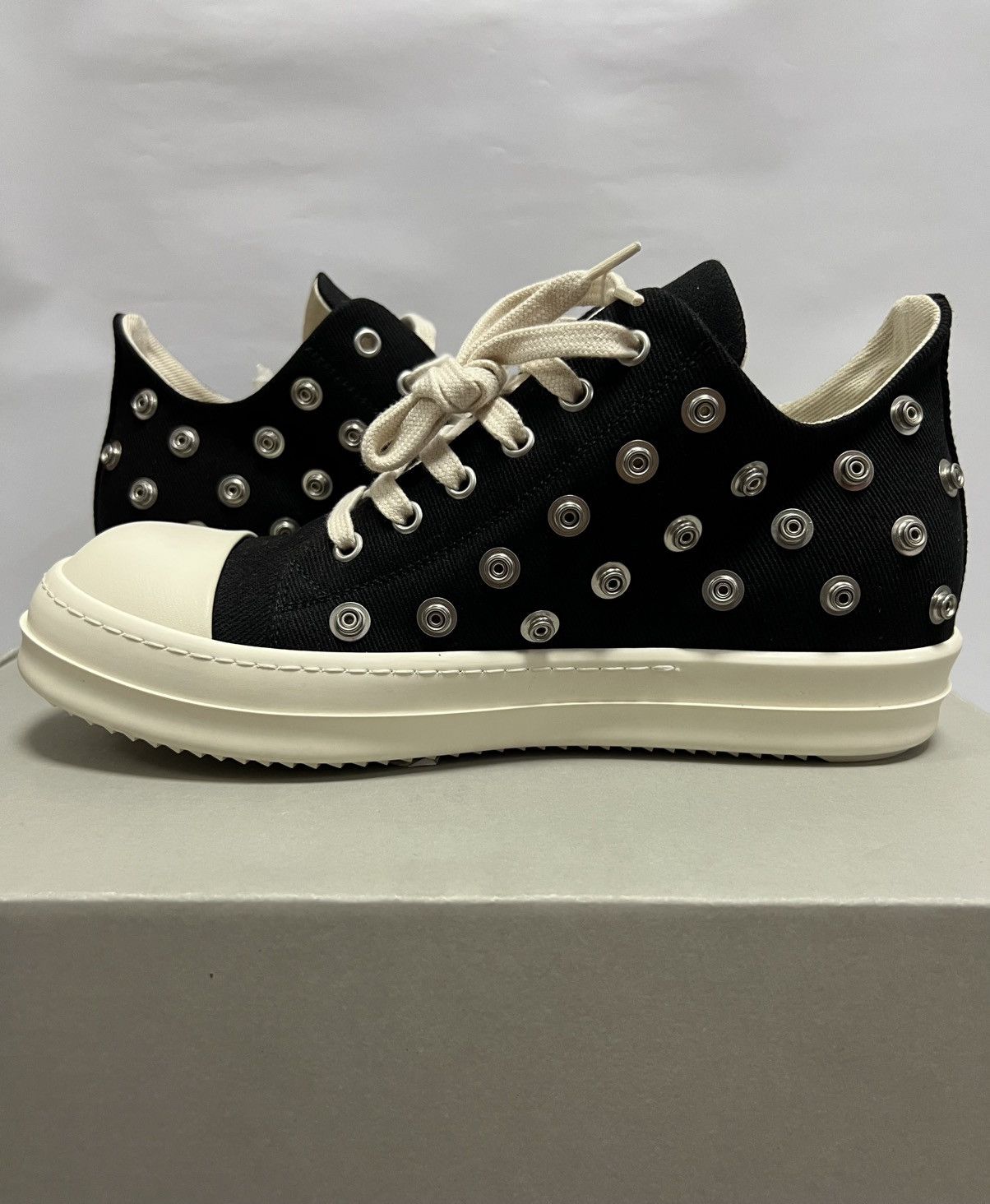Rick Owens Rick Owens Drkshdw - SS23 EDFU Eyelet Black Milk Ramones Low Size US 7 / EU 40 - 5 Thumbnail