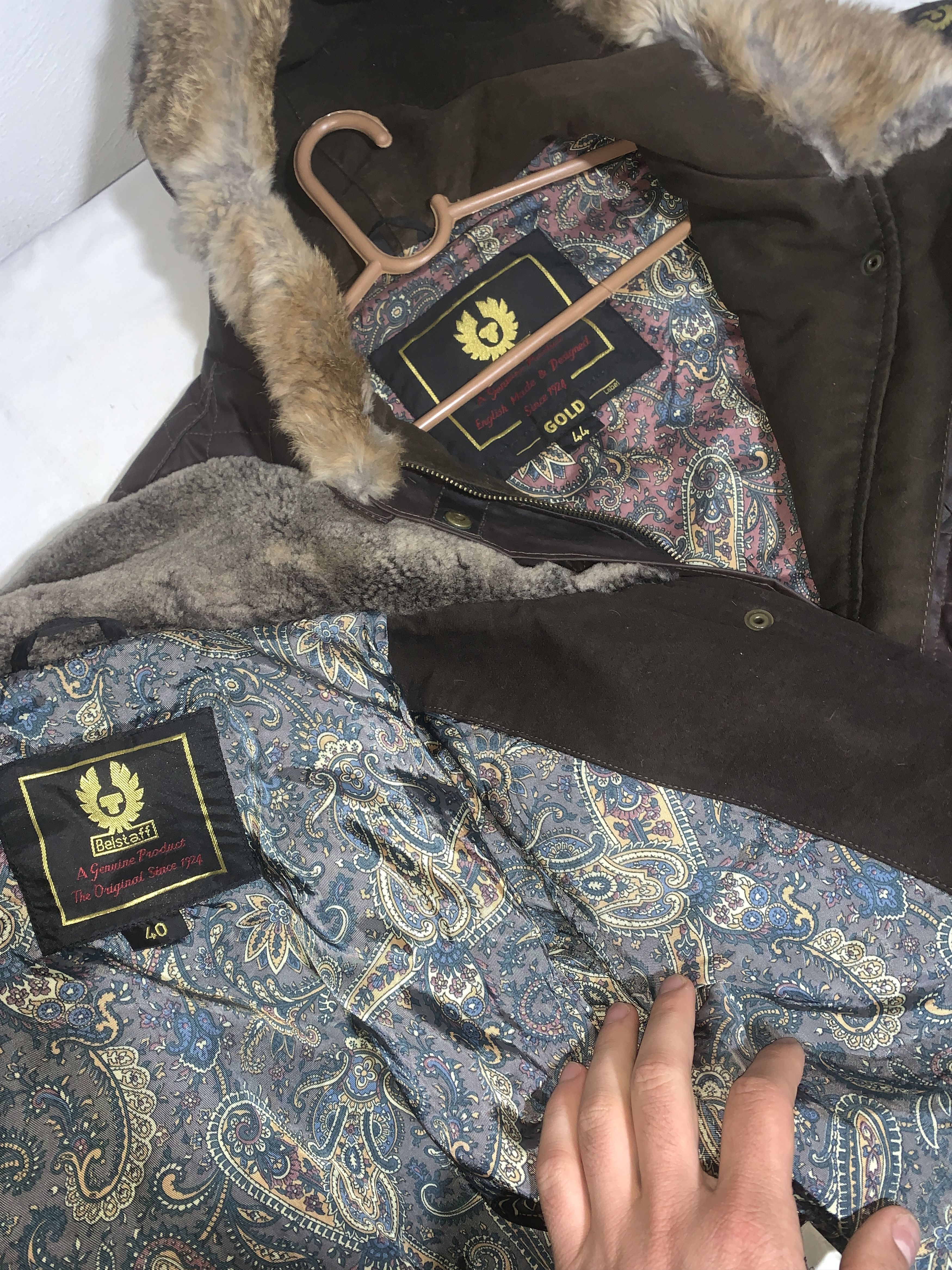 Belstaff Wax 85 Anniversary Gold Label Light Fur Size 40 S