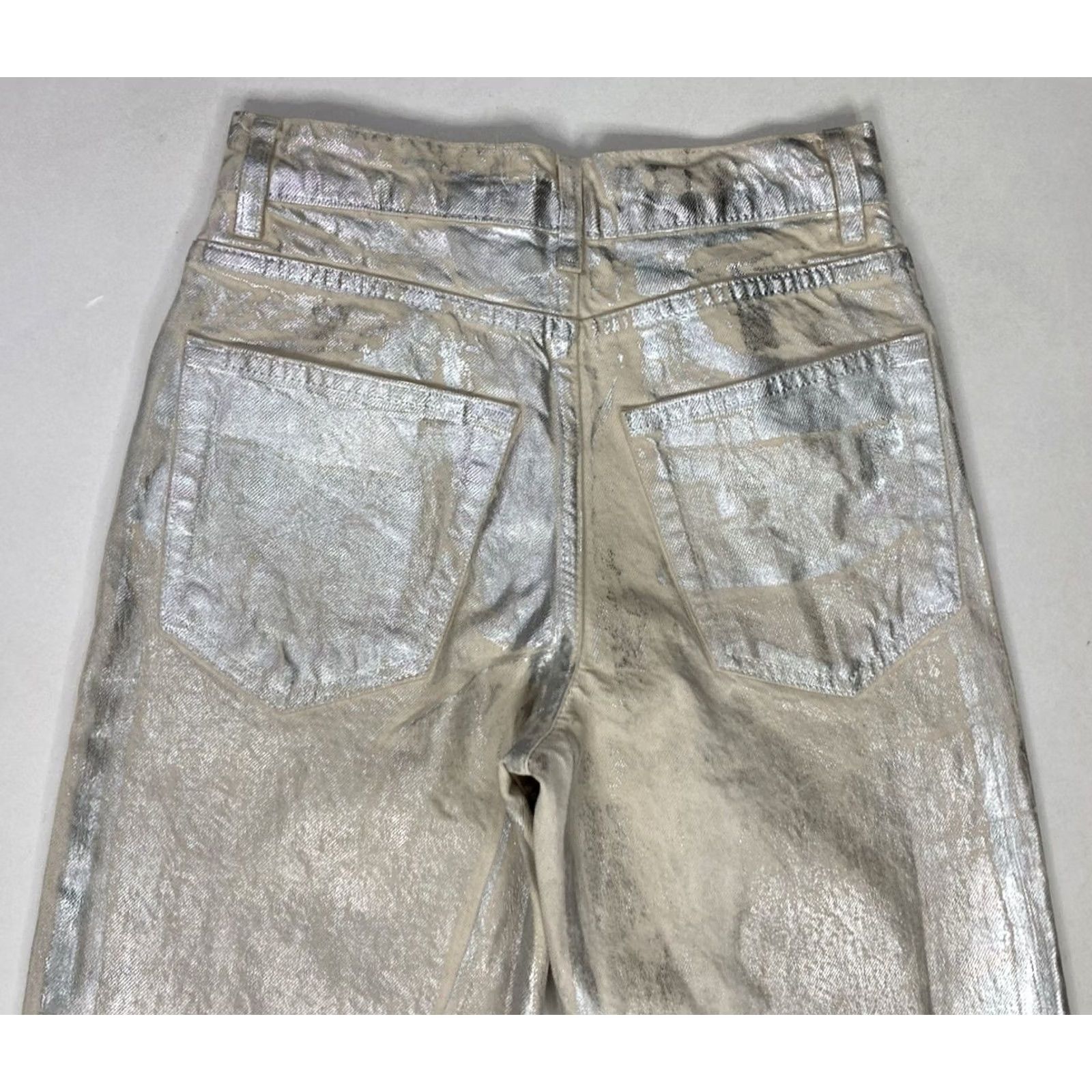 Zara Zara Jeans Women Size 2 Boyfriend Denim Silver 5-Pocket Inseam 32" Cotton Rise Mid Regular Clothes Pants Shirtable? Size 26" / US 2 / IT 38 - 4 Thumbnail