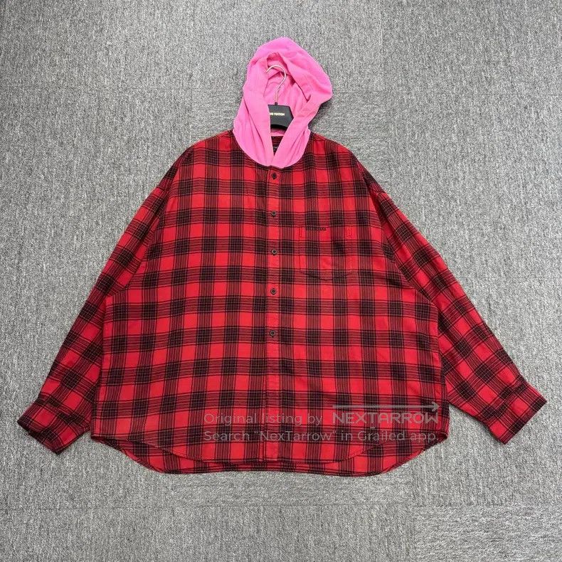 Balenciaga Balenciaga Fake Two-Piece Plaid Shirt Size US S / EU 44-46 / 1 - 1 Thumbnail