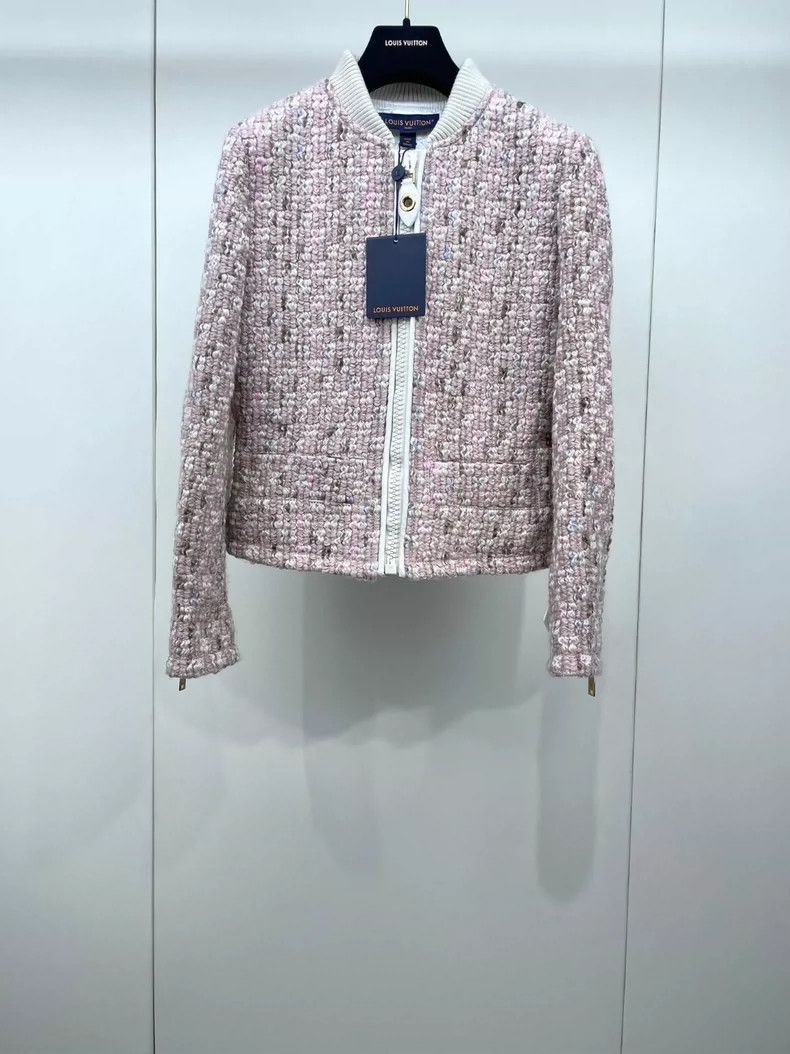 Louis Vuitton Pink Tweed Zip Jacket from Louis Vuitton- DMC Size US S / EU 44-46 / 1 - 1 Thumbnail