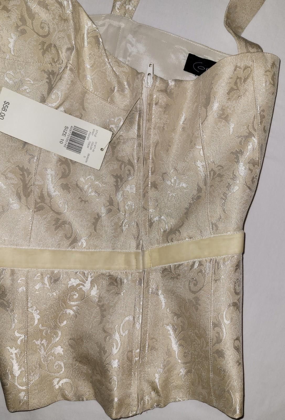 Designer CONTEXT size 10 cream sleeveless top with side zipper NWT Size L / US 10 / IT 46 - 6 Thumbnail
