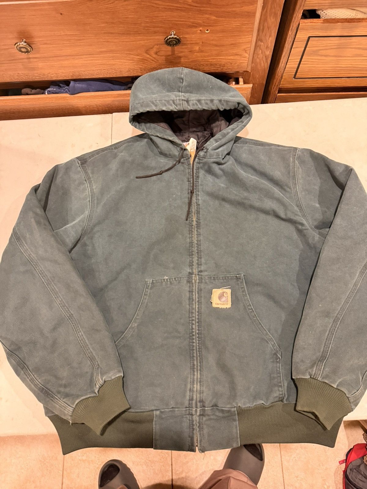 Carhartt Vintage Carhartt Jacket Hooded Green JQ243 Size US XL / EU 56 / 4 - 11 Thumbnail