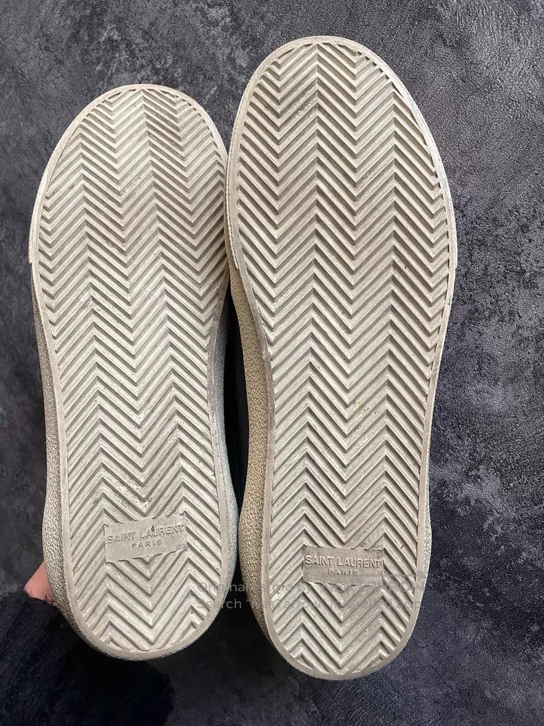 Saint Laurent Paris Saint Laurent Paris Black and Blue Slogan Embroidered Canv Size US 10 / EU 43 - 5 Thumbnail