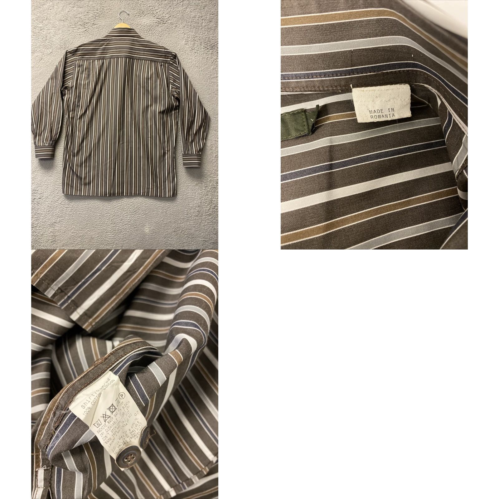 Ermenegildo Zegna Ermenegildo Zegna Button Shirt Striped Brown Cotton XL Men Regular Button-Up Shirt Size US XL / EU 56 / 4 - 8 Thumbnail