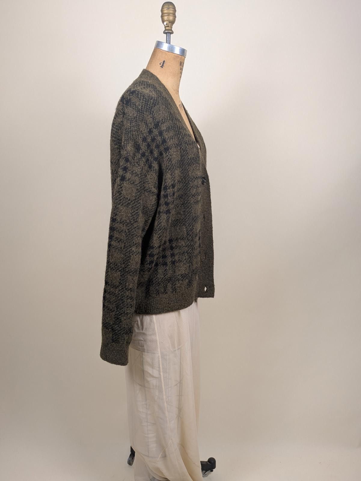 Rails Rails Reese olive plaid wool alpaca knit cardigan Size L / US 10 / IT 46 - 5 Thumbnail