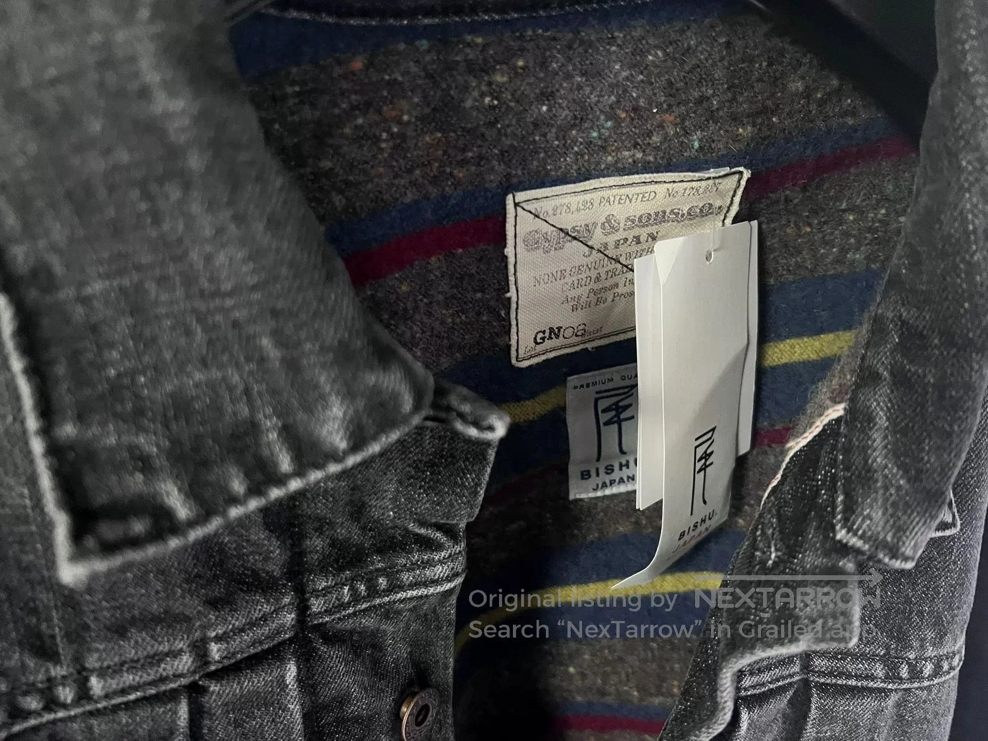 &SONS gypsy&sons Black Washed Padded Denim Jacket. Size US M / EU 48-50 / 2 - 5 Thumbnail