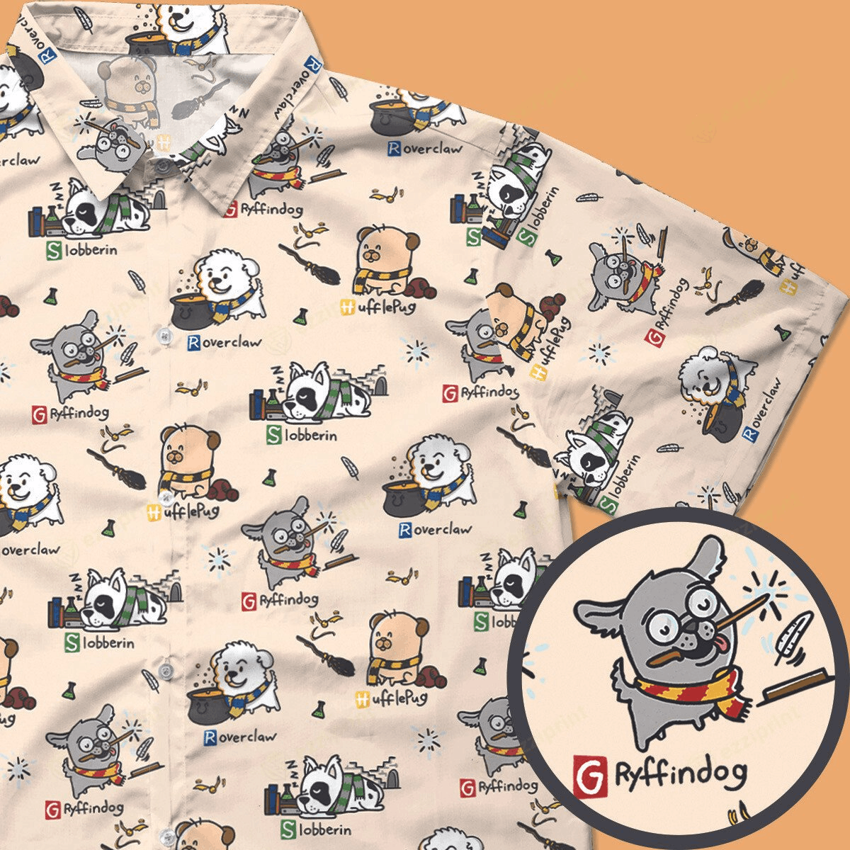 Designer Harry Potter Dog Funny Button Down Shirt Size US M / EU 48-50 / 2 - 1 Thumbnail