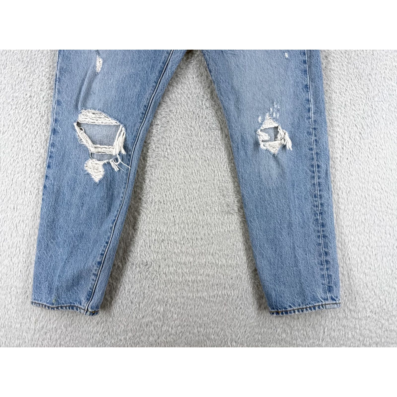 Levi's VINTAGE Levis Premium Jeans Women 29 Blue Denim Big E Wedgie Distressed Button Fly 28x27 Size 29" - 2 Thumbnail