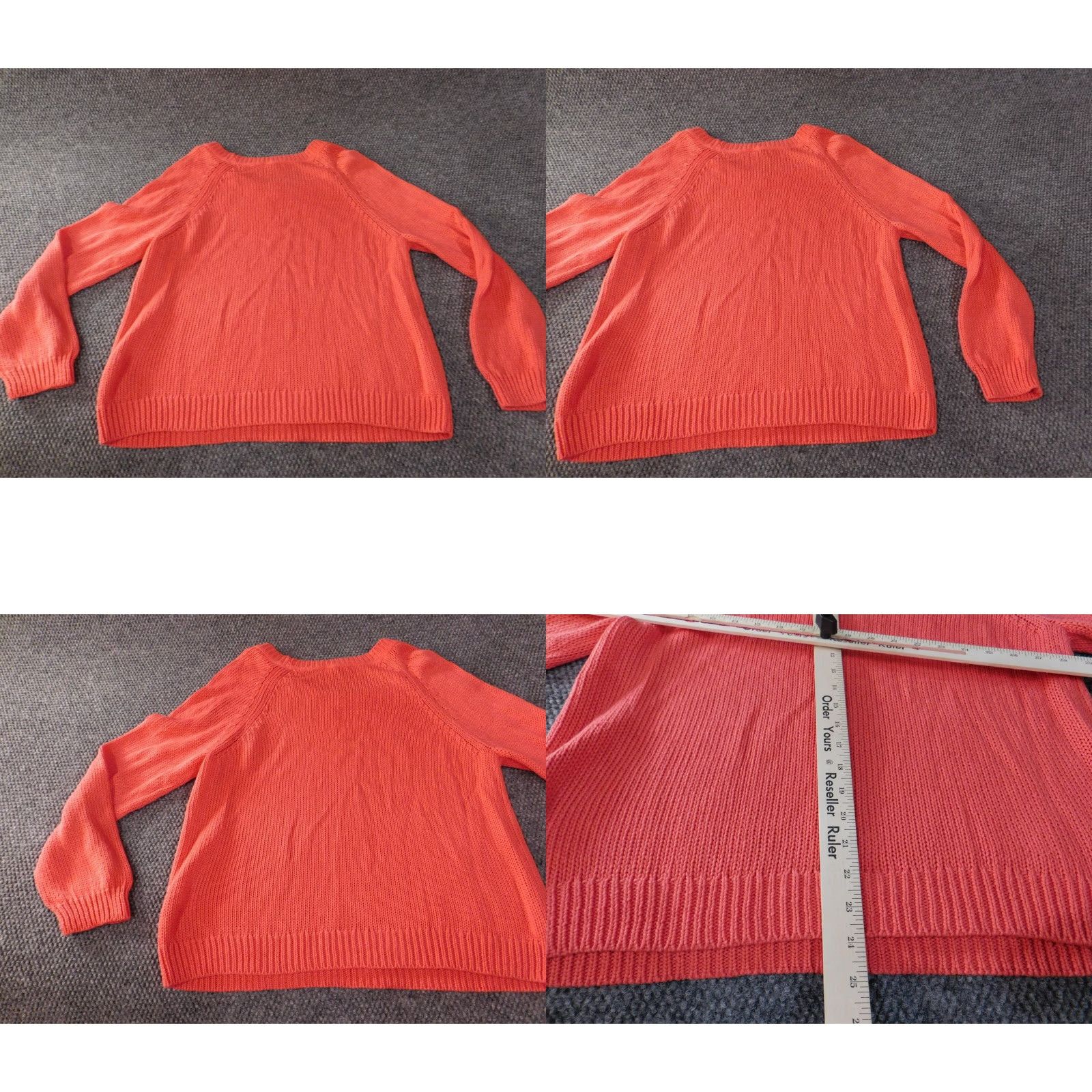 Banana Republic Banana Republic Womens Sweater XL Orange Pullover Crew Neck Knit Raglan Sleeve Cable-Knit Milly Collection Milly? Size XL / US 12-14 / IT 48-50 - 8 Thumbnail