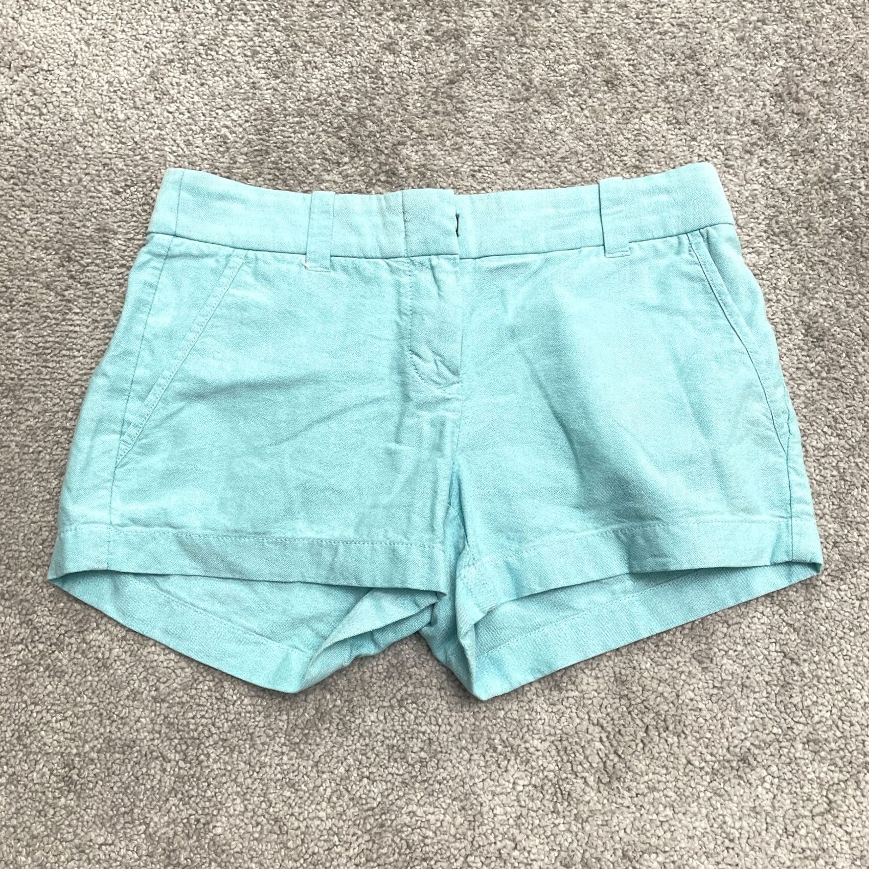 J.Crew J.CREW Bermuda Shorts Women 00 Blue Mid Rise Cotton Pockets Casual 28x2.5 Size 24" / US 00 / IT 34 - 2 Thumbnail