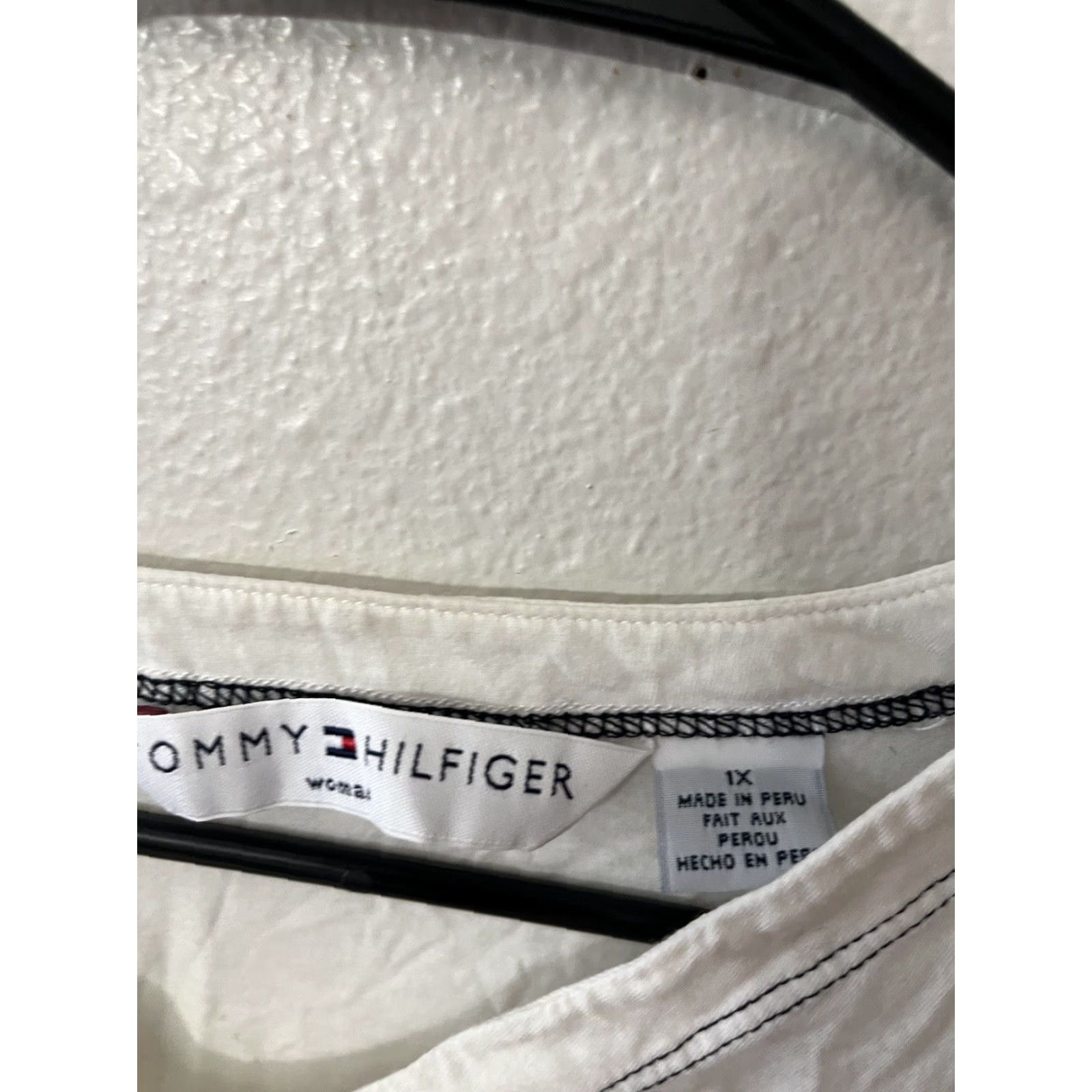 Tommy Hilfiger Vintage Tommy Hilfiger Womens V-Neck Pullover Shirt 3/4 Sleeve White 1X All Seasons Casual Formal Modern Size XL / US 12-14 / IT 48-50 - 3 Thumbnail