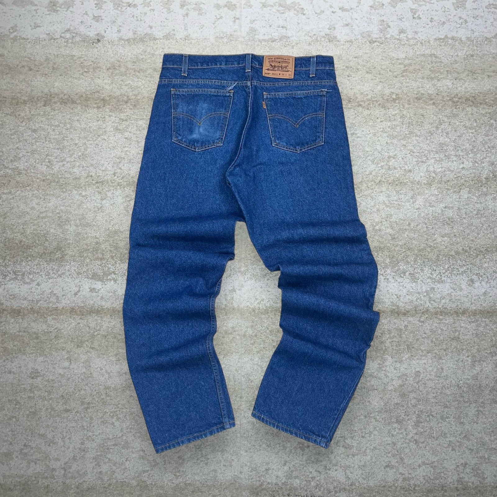 image of Crazy Vintage 90's Levis 505 Jeans Straight Fit Orange Tab in Blue, Men's (Size 36)