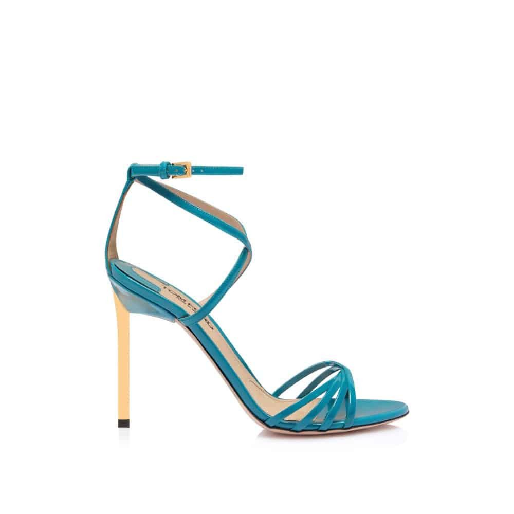Tom Ford o1loc1c0126 W3551 Patent Leather Ida Sandals in Blue Size US 9 / IT 39 - 1 Thumbnail