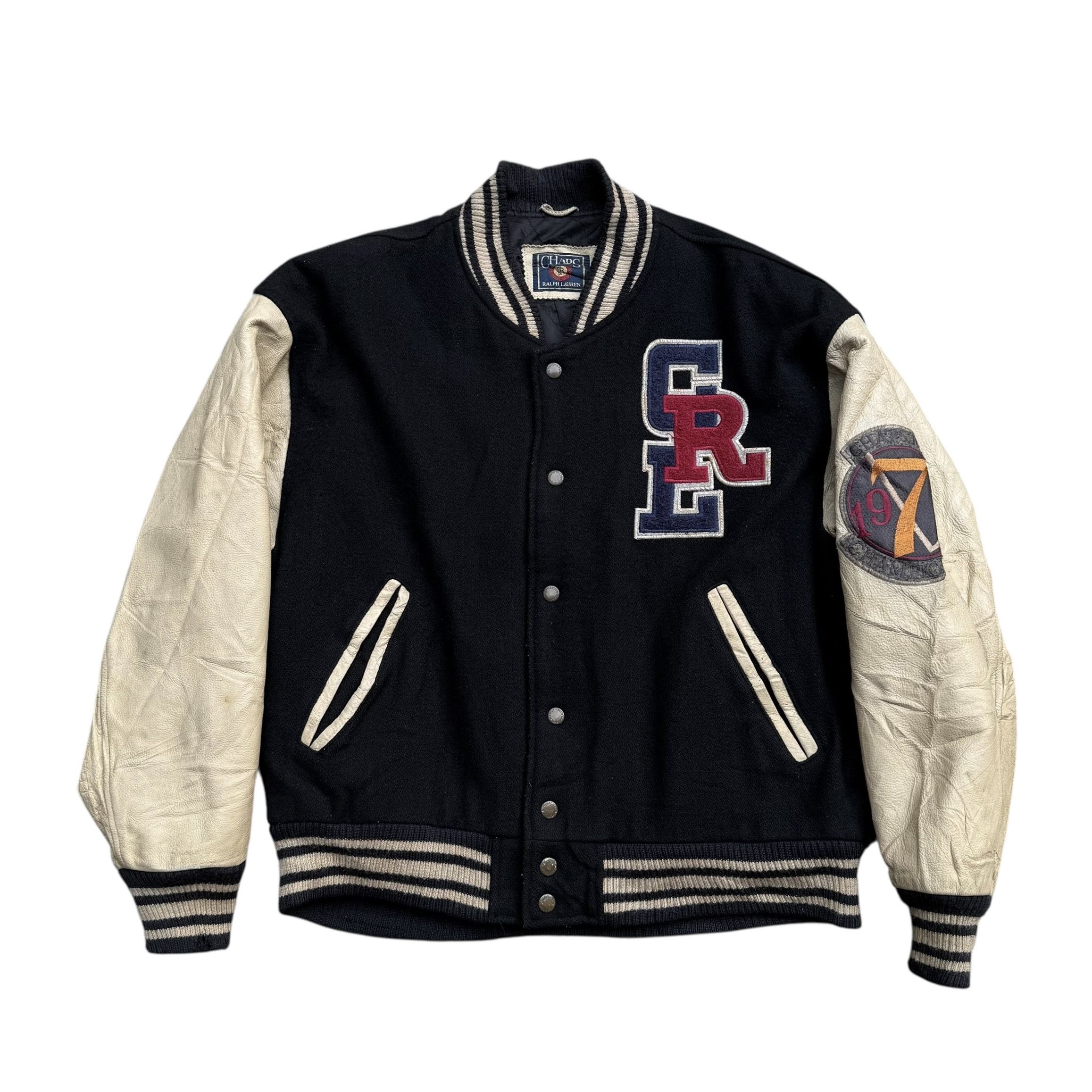 Chaps Chaps Vintage 1978 Ralph Lauren Wool Leather Varsity Jacket Size US L / EU 52-54 / 3 - 1 Thumbnail