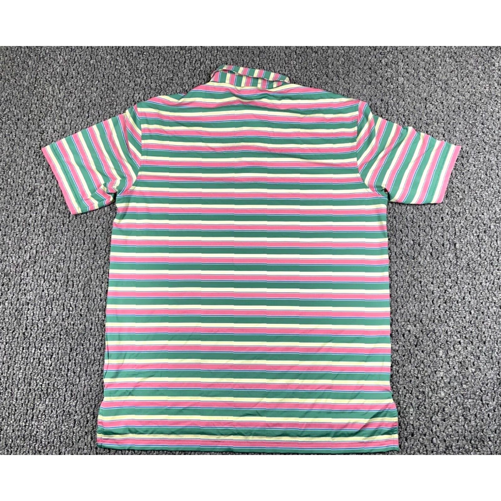 Peter Millar Peter Millar Summer Comfort Polo Shirt Adult Medium Pink Green Striped Stretch Size US M / EU 48-50 / 2 - 2 Thumbnail