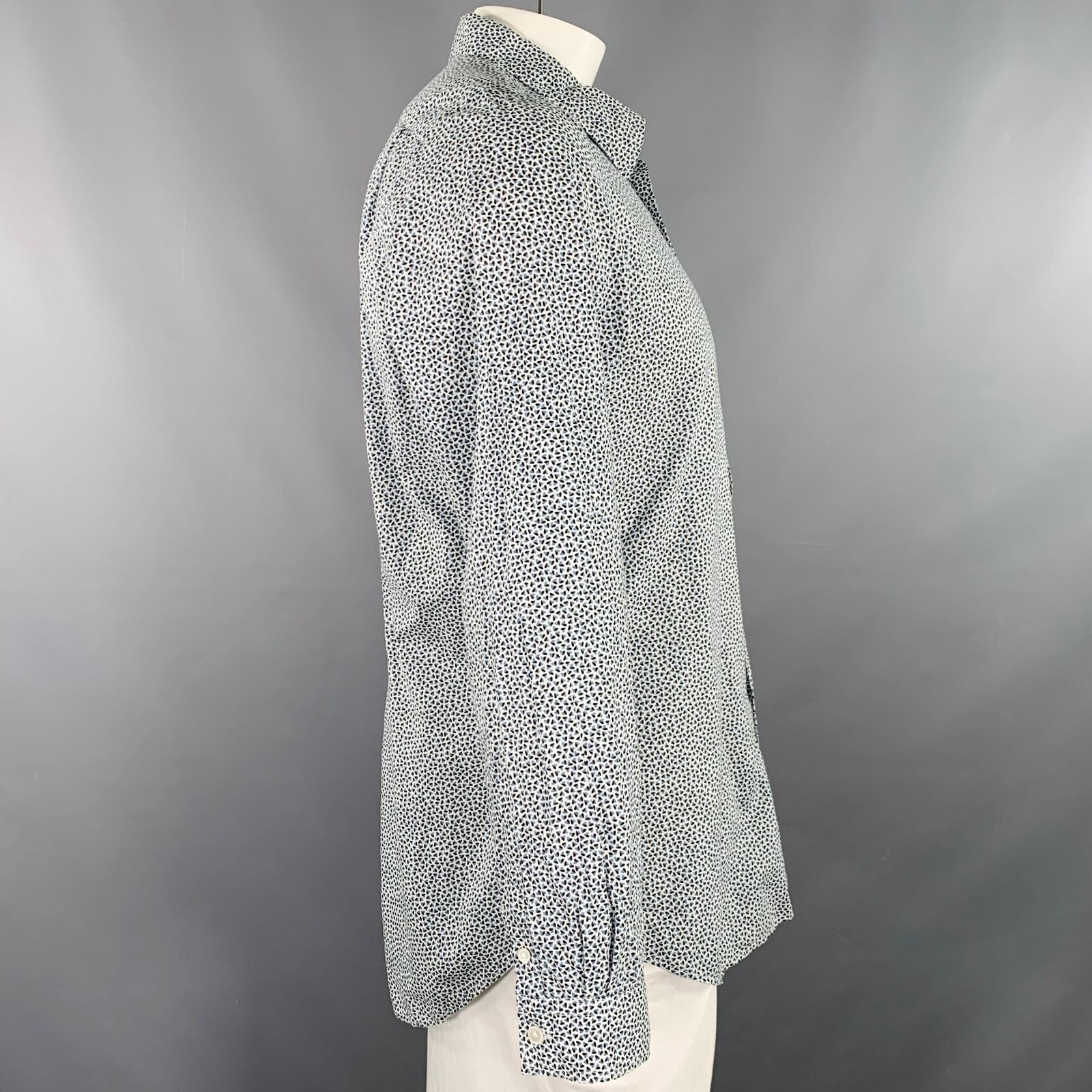 Paul Smith Size XL White Black Blue Hearts Cotton Long Sleeve Shirt Size US XL / EU 56 / 4 - 3 Thumbnail