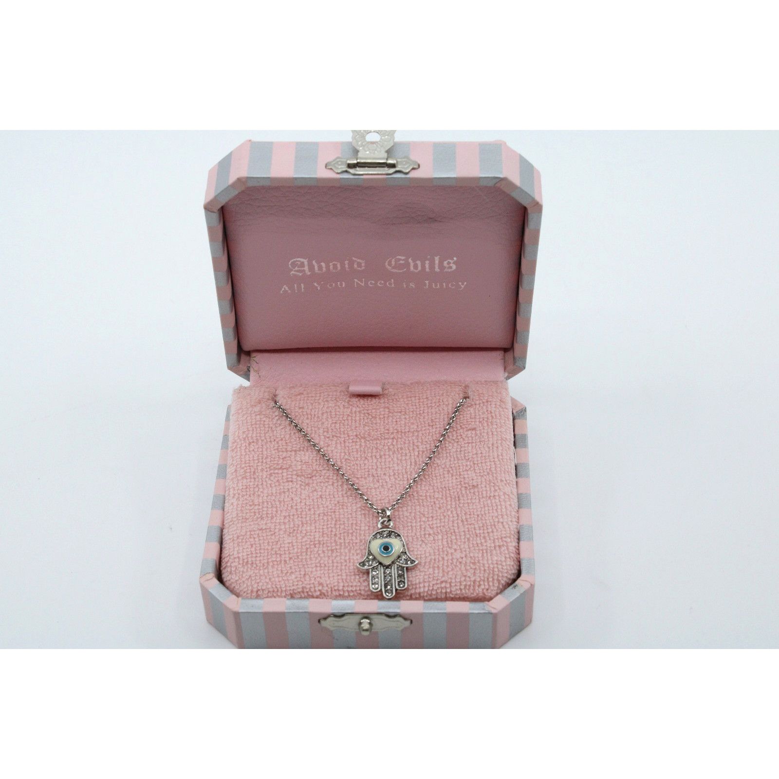Juicy Couture New JUICY COUTURE 2009 Hamsa Eye Pendant Necklace YJRU3826 Size ONE SIZE - 1 Thumbnail