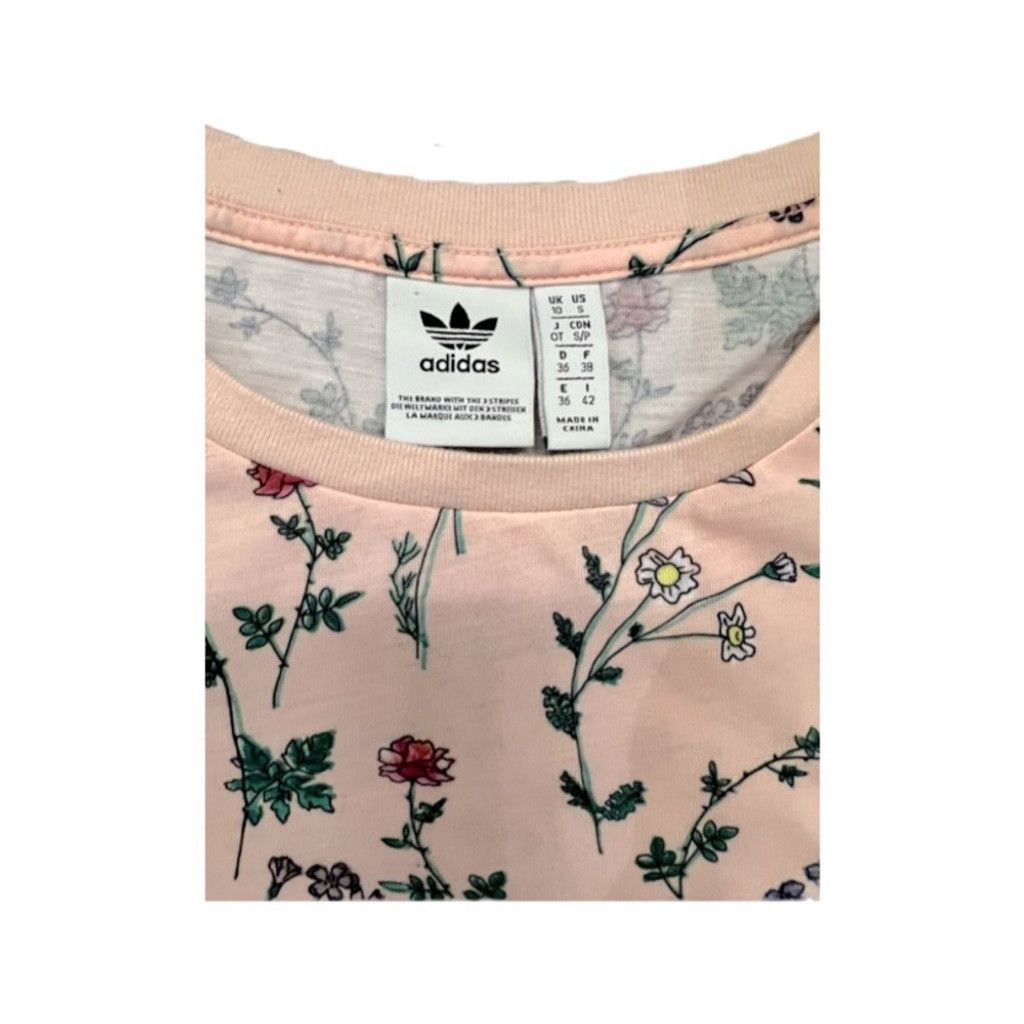 Adidas ADIDAS No Sunshine When I'm Gone" Soft Pink Floral Crop Top Size XXS / US 00 / IT 34 - 7 Thumbnail