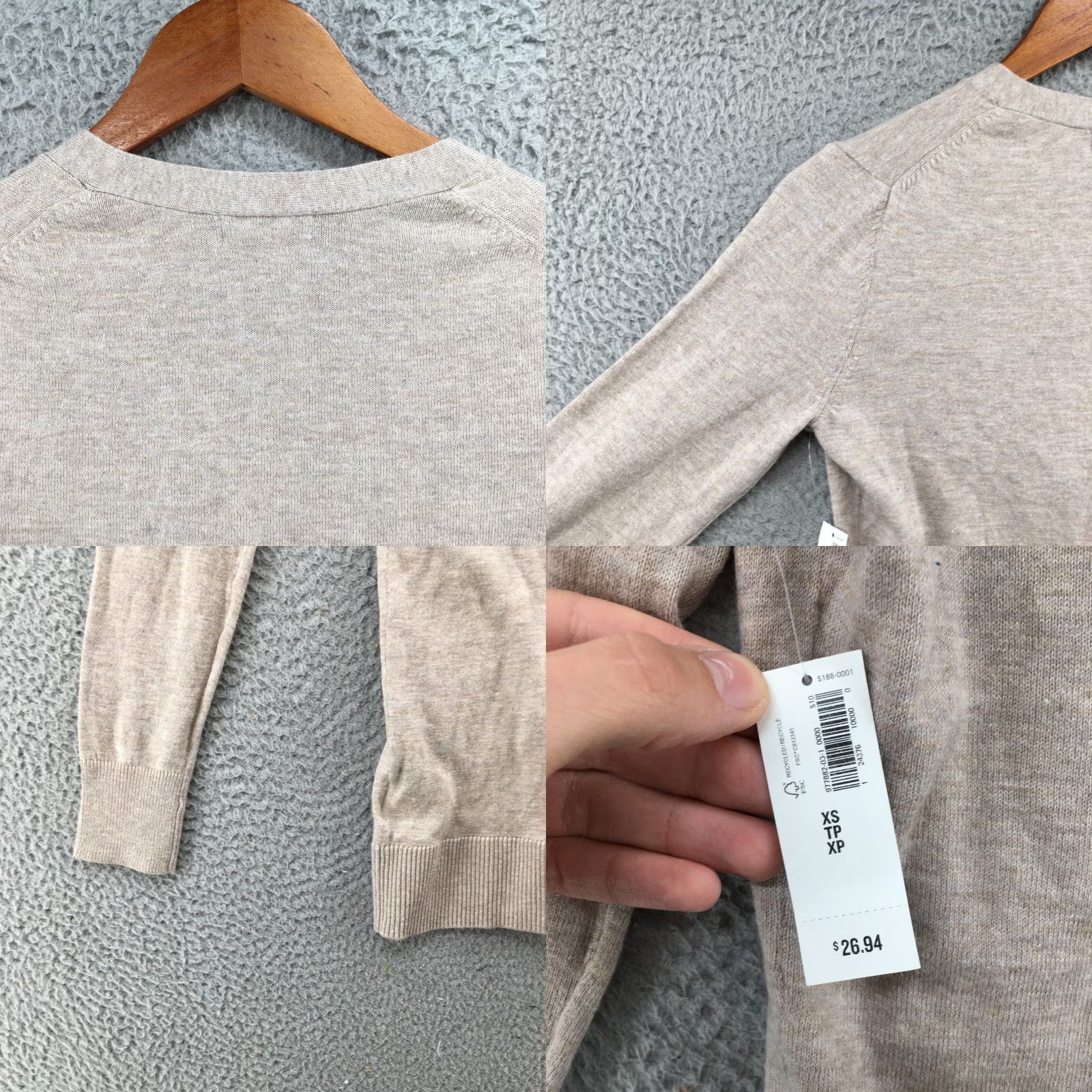 Old Navy Old Navy Cardigan Sweater Womens XS Beige Long Sleeve Pockets Knit NEW Size XS / US 0-2 / IT 36-38 - 9 Thumbnail