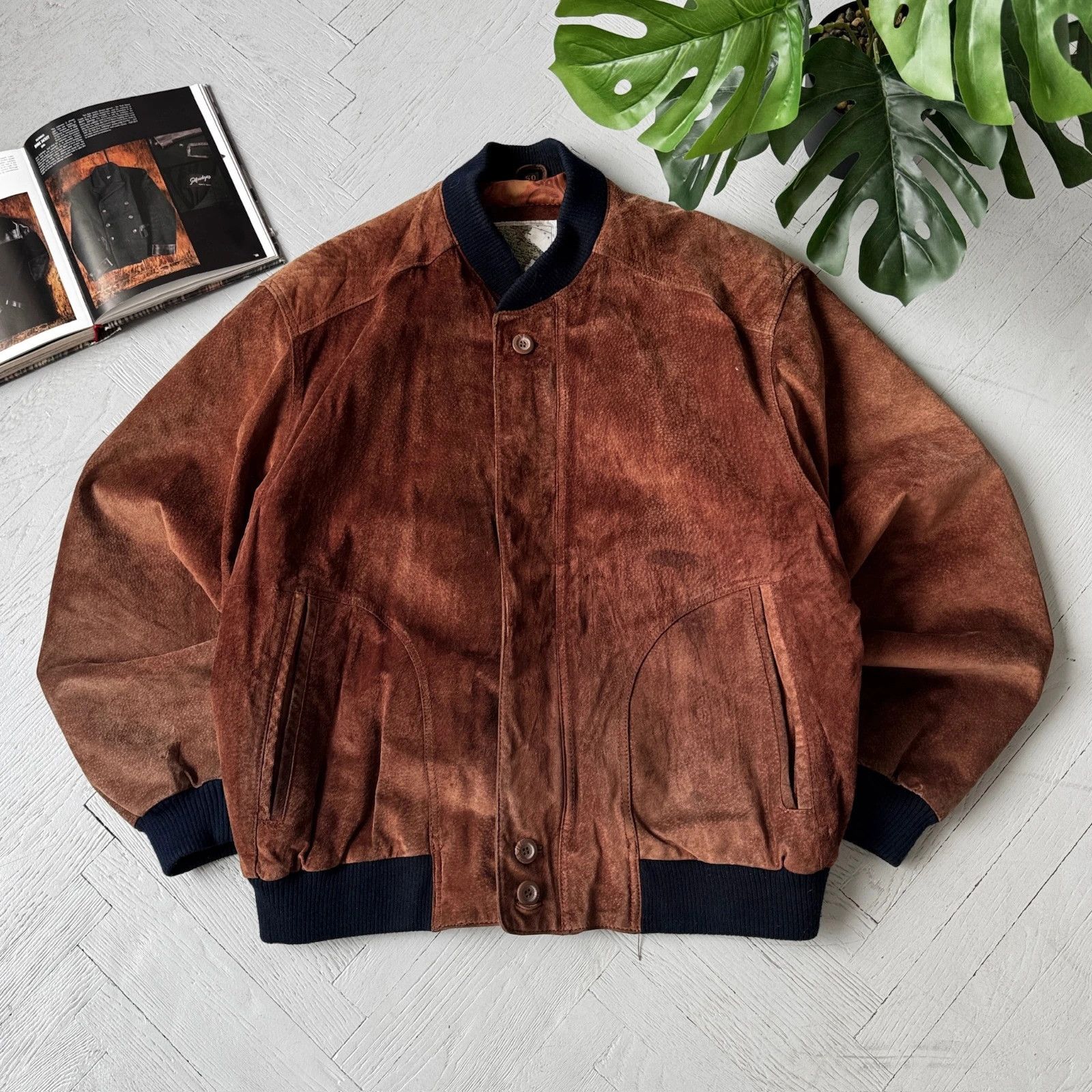 Vintage Vintage Real Napa Leather Italian Style Bomber Jacket Size US M / EU 48-50 / 2 - 1 Thumbnail
