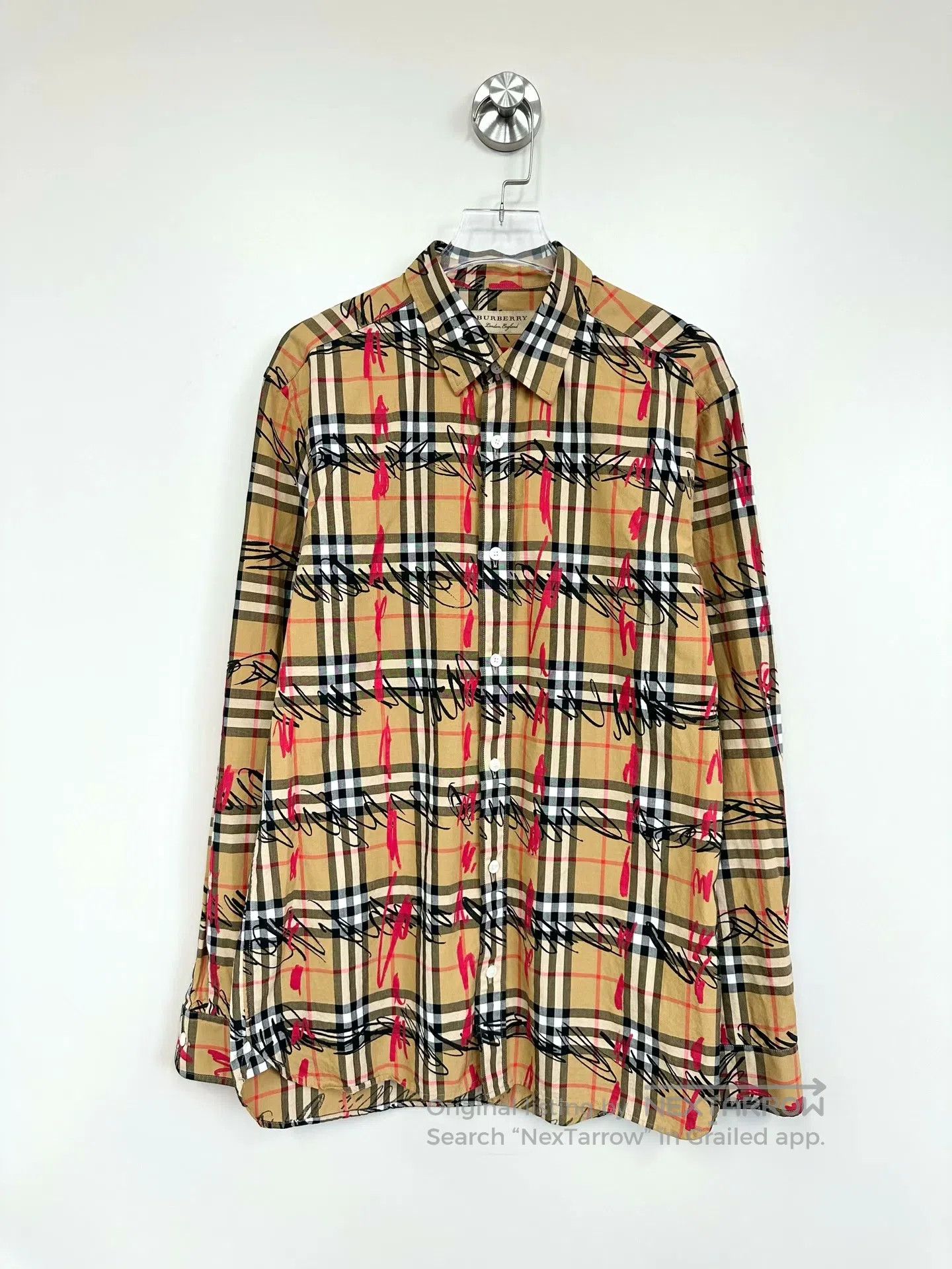 Burberry Burberry Classic Khaki Plaid Graffiti Shirt| Size US M / EU 48-50 / 2 - 1 Thumbnail