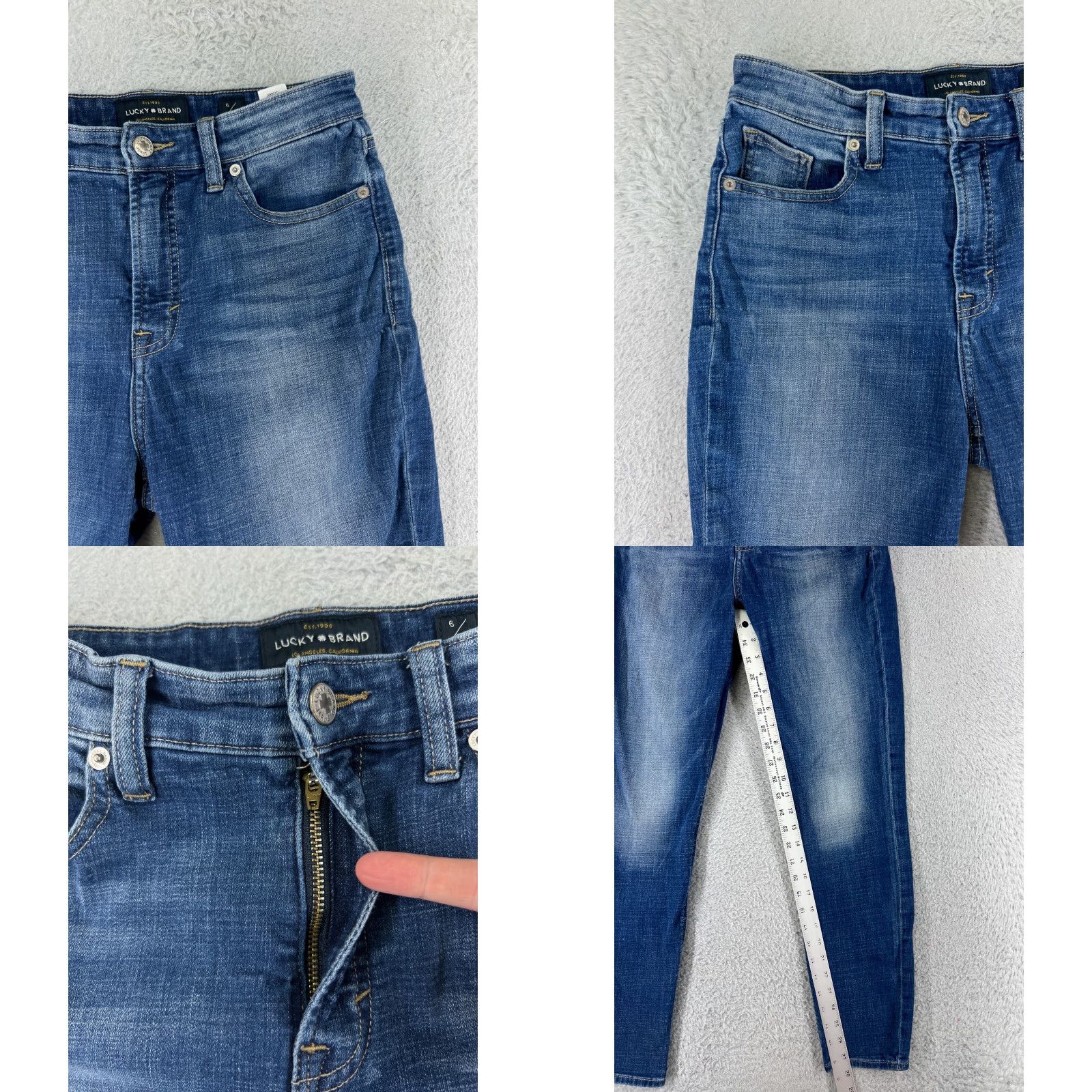 Lucky Brand Lucky Brand Jeans Juniors 4 Blue Denim Bridgette Skinny Ankle 21x25 Button Zipper Waist 25 in Cotton Blend Women's Modern USA Size 27" / US 4 / IT 40 - 8 Thumbnail
