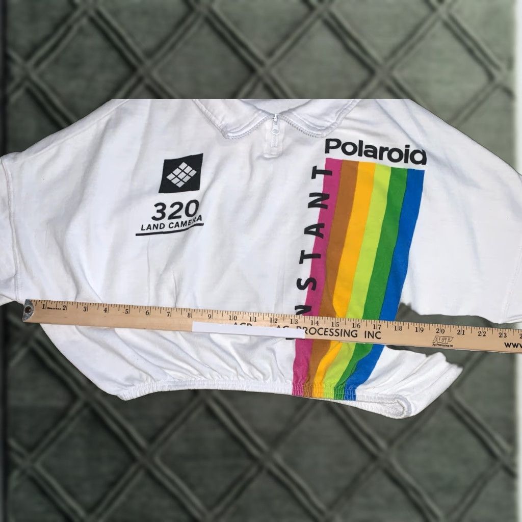 Polaroid VINTAGE Polaroid Sweatshirt Logo Crop 1/4 Zip L/S White Large Women Size L / US 10 / IT 46 - 1 Thumbnail