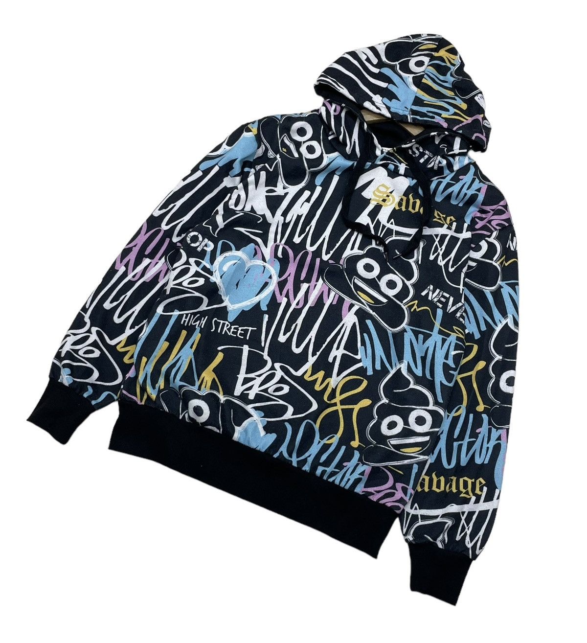 Angel Blue × Hysteric Glamour × Le Grande Bleu (L.G.B.) Japanese Brand Full Print Emoji Pullover Sweater Hoodie Size US M / EU 48-50 / 2 - 3 Thumbnail