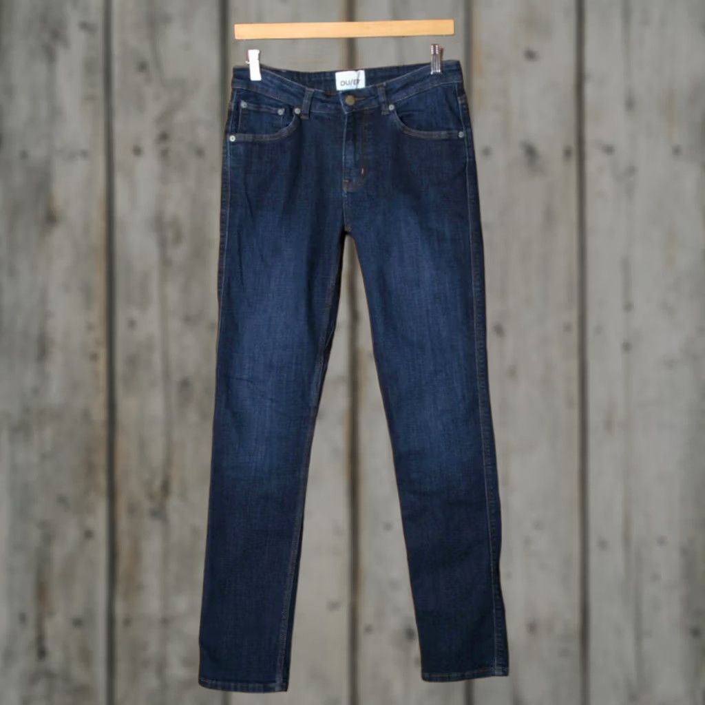 Denime DU/ER Slim Straight Mid-Rise Performance Stretch Denim Jeans Women's Sz. 28x32 Blue Size 28" / US 6 / IT 42 - 1 Thumbnail