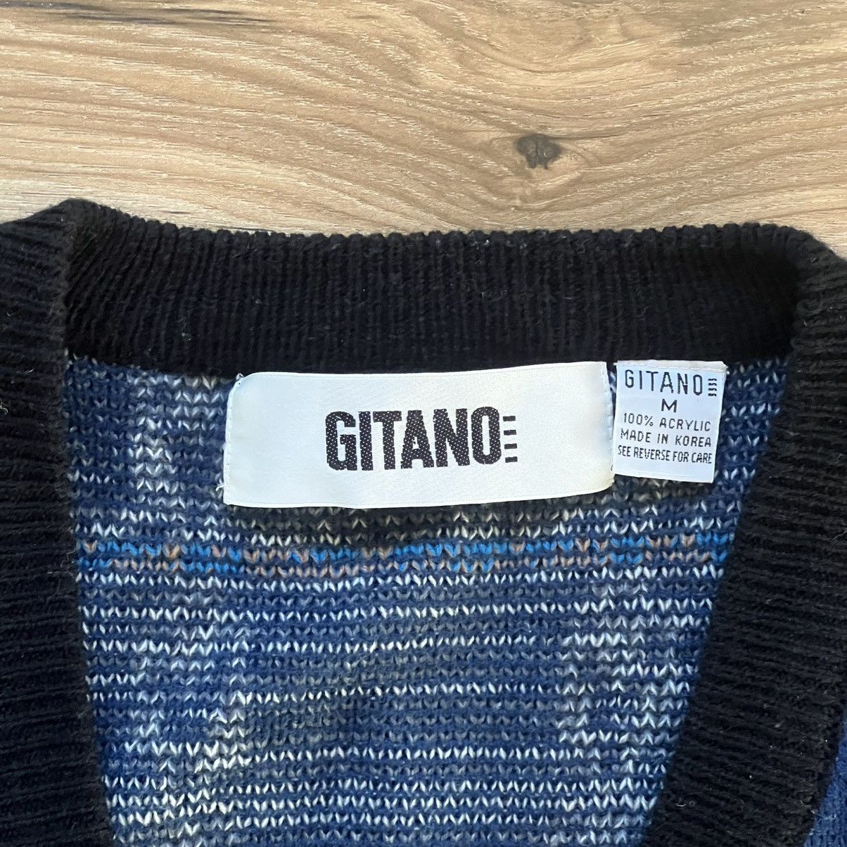 Other Vintage Gitano Mens Medium Blue Cardigan Sweater Size US M / EU 48-50 / 2 - 2 Thumbnail