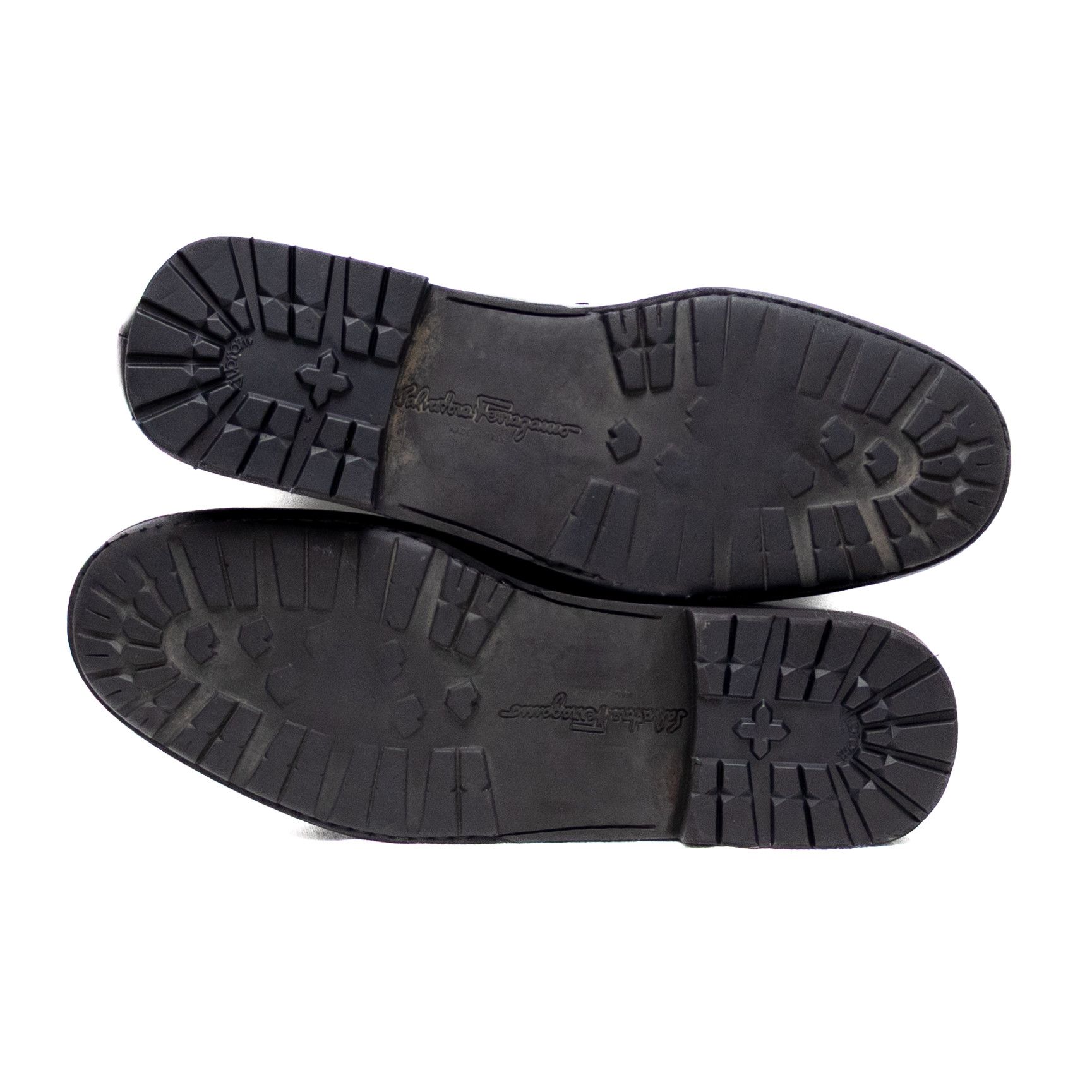 Salvatore Ferragamo SALVATORE FERRAGAMO Black Leather Lug Sole Loafers Sz 10 EE Size US 10 / EU 43 - 6 Thumbnail