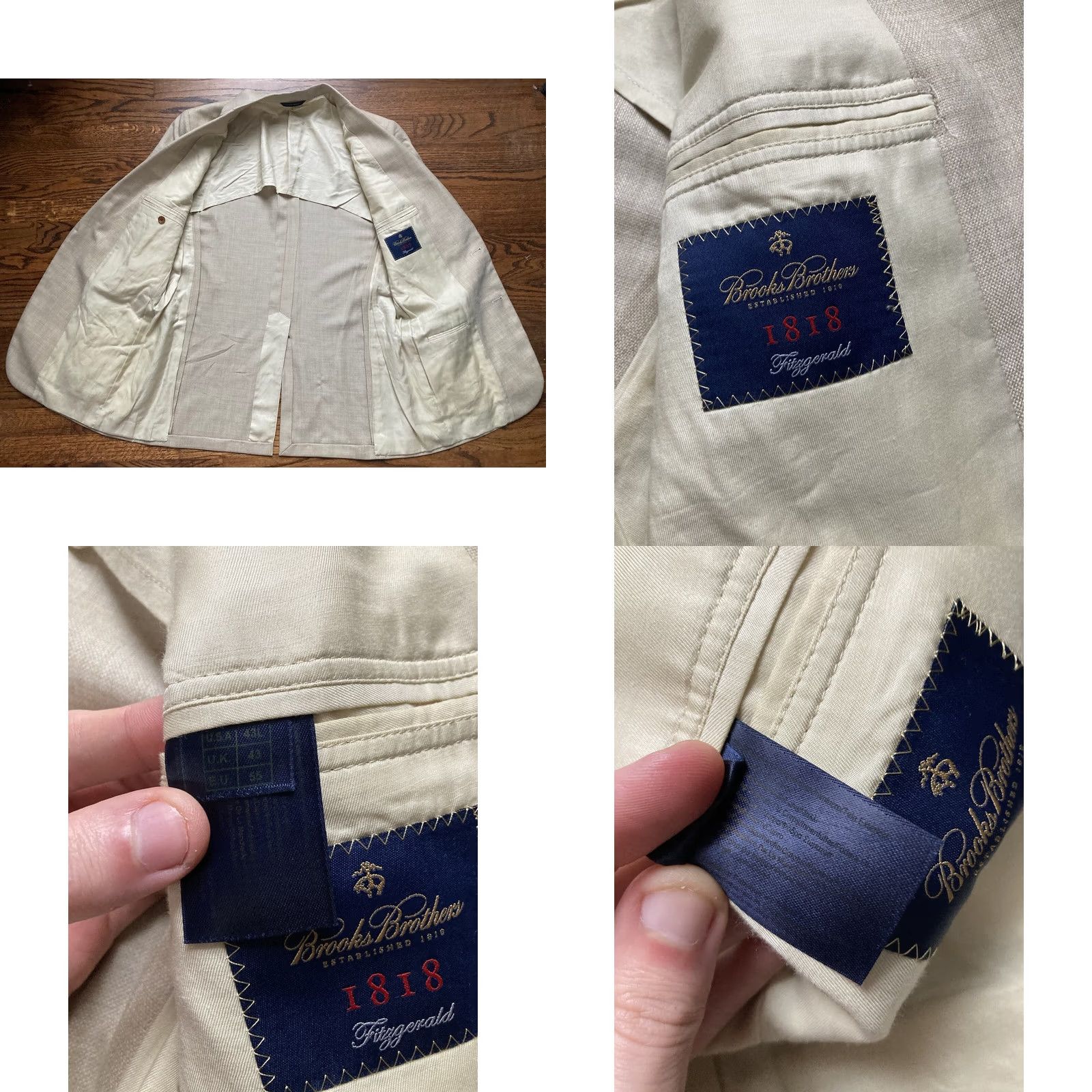 Brooks Brothers Brooks Brothers Blazer Mens Size 43L Tan Wool Jacket 2 Button Fitzgerald 1818 Size 46R - 9 Thumbnail