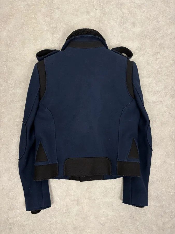Balenciaga FW2007 Balenciaga Navy Wool Shearling Peacoat Jacket Size M / US 6-8 / IT 42-44 - 6 Thumbnail