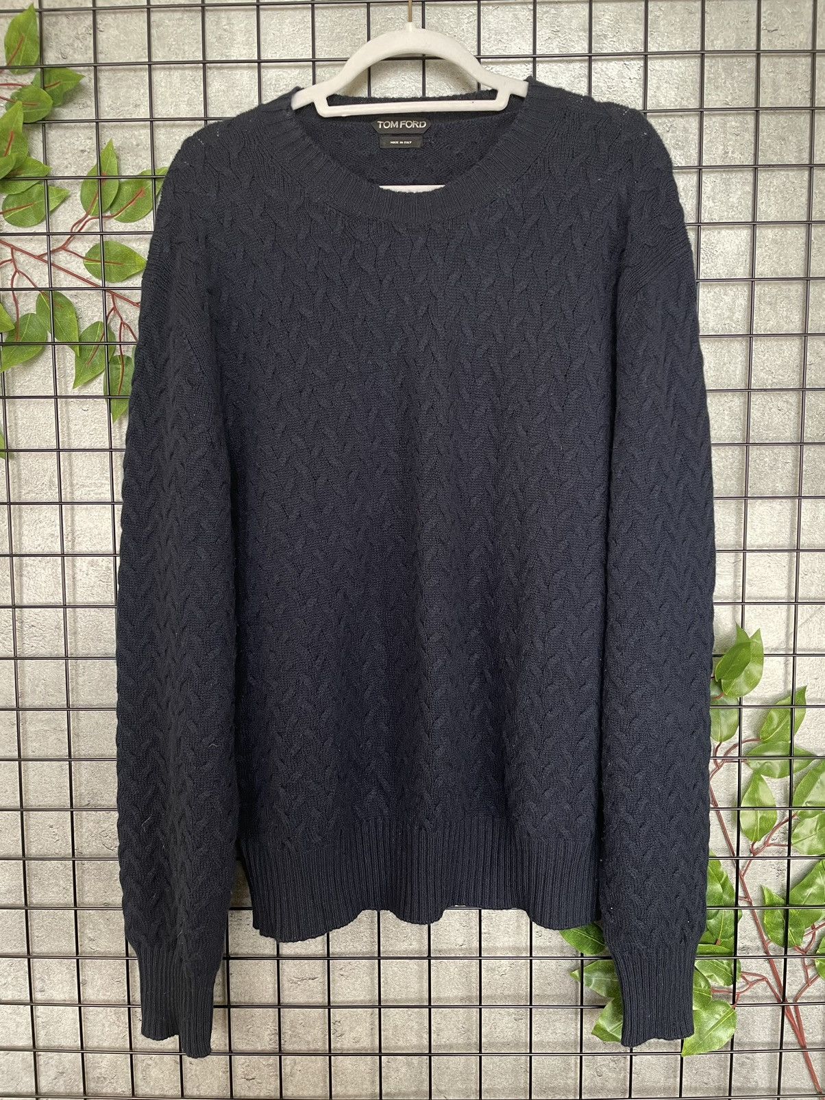 Image of Tom Ford Cashmere cotton Knitwear Navy Sweater, Men's (Size XL)